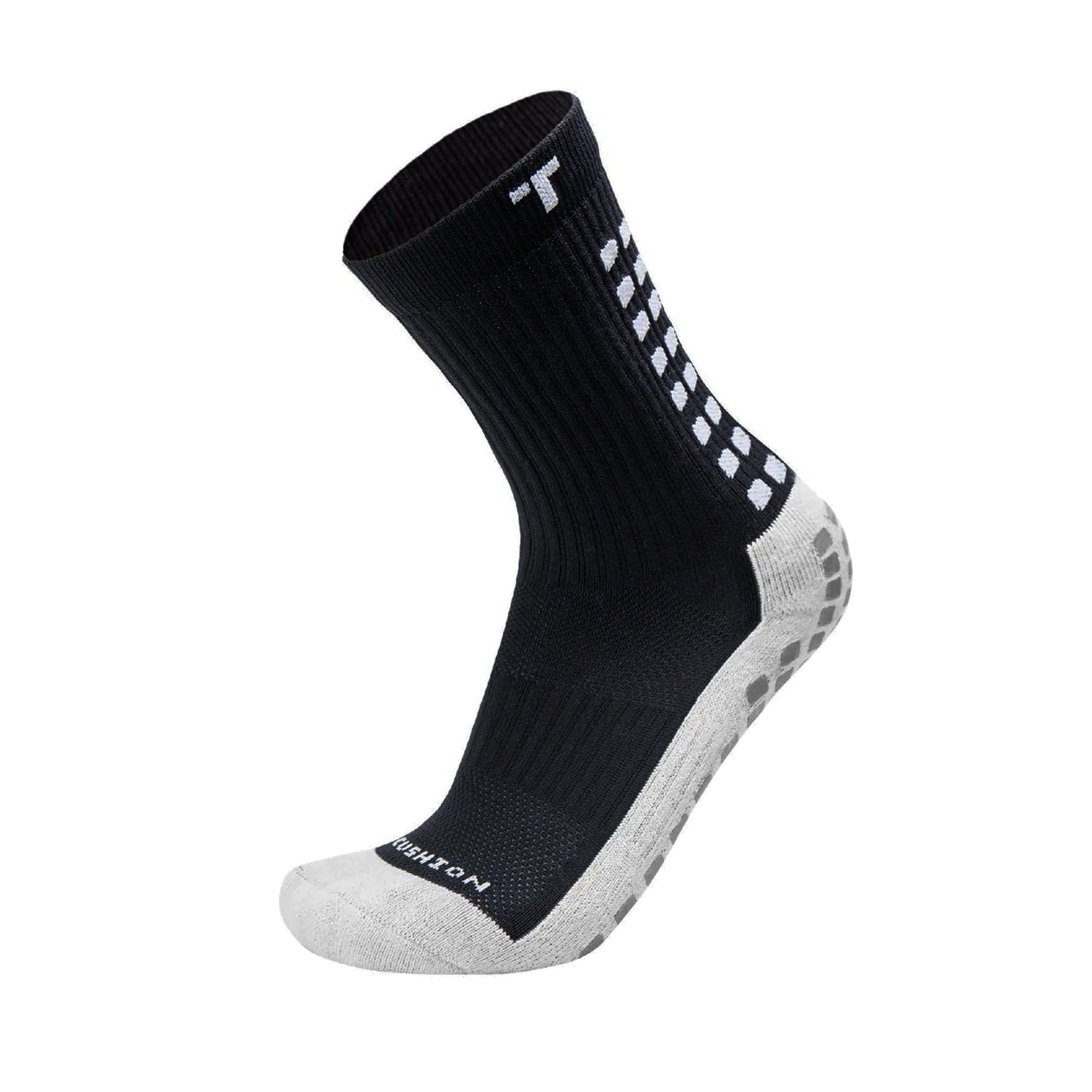 TRUsox 3.0 Mid-Calf Cushioned Grip Socks Black/White、mySite、noshort