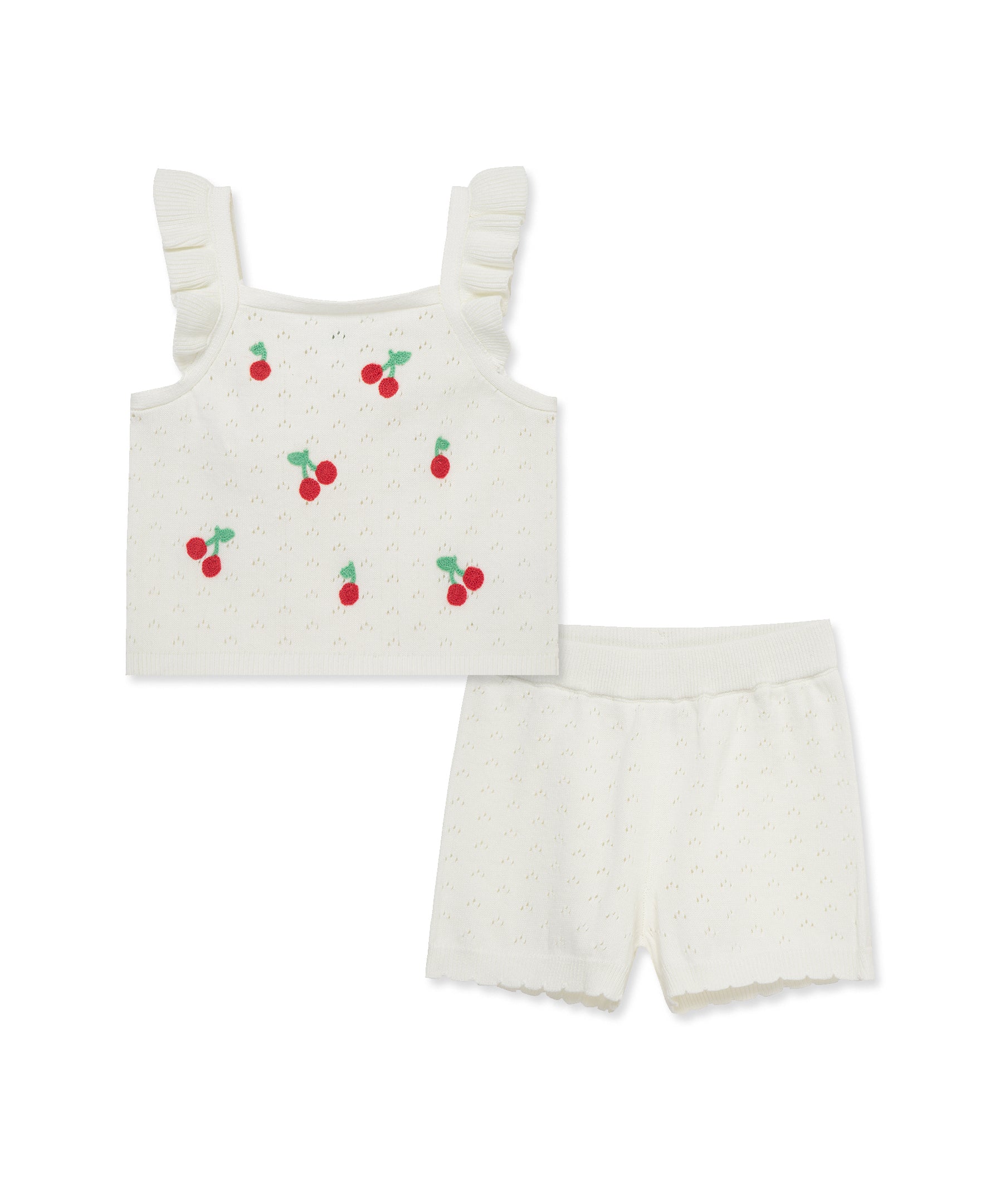  Cherry Pointelle Knit Short Set (2T-4T)、mySite、layawaytickets