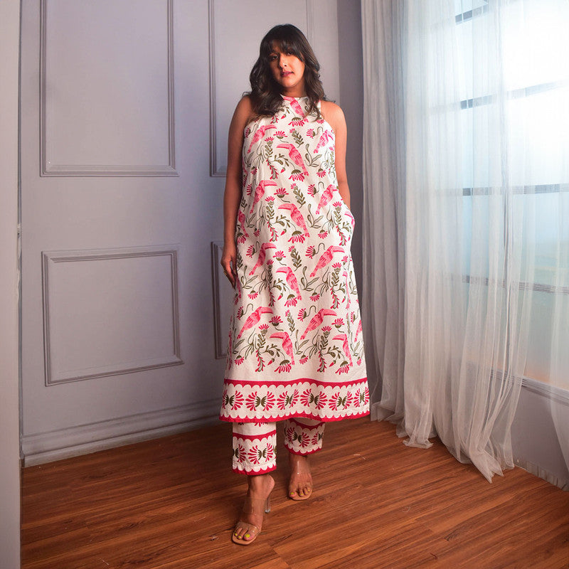 Cotton Kurta Set For Women | Block Print | Pink、mySite、camillekostekn