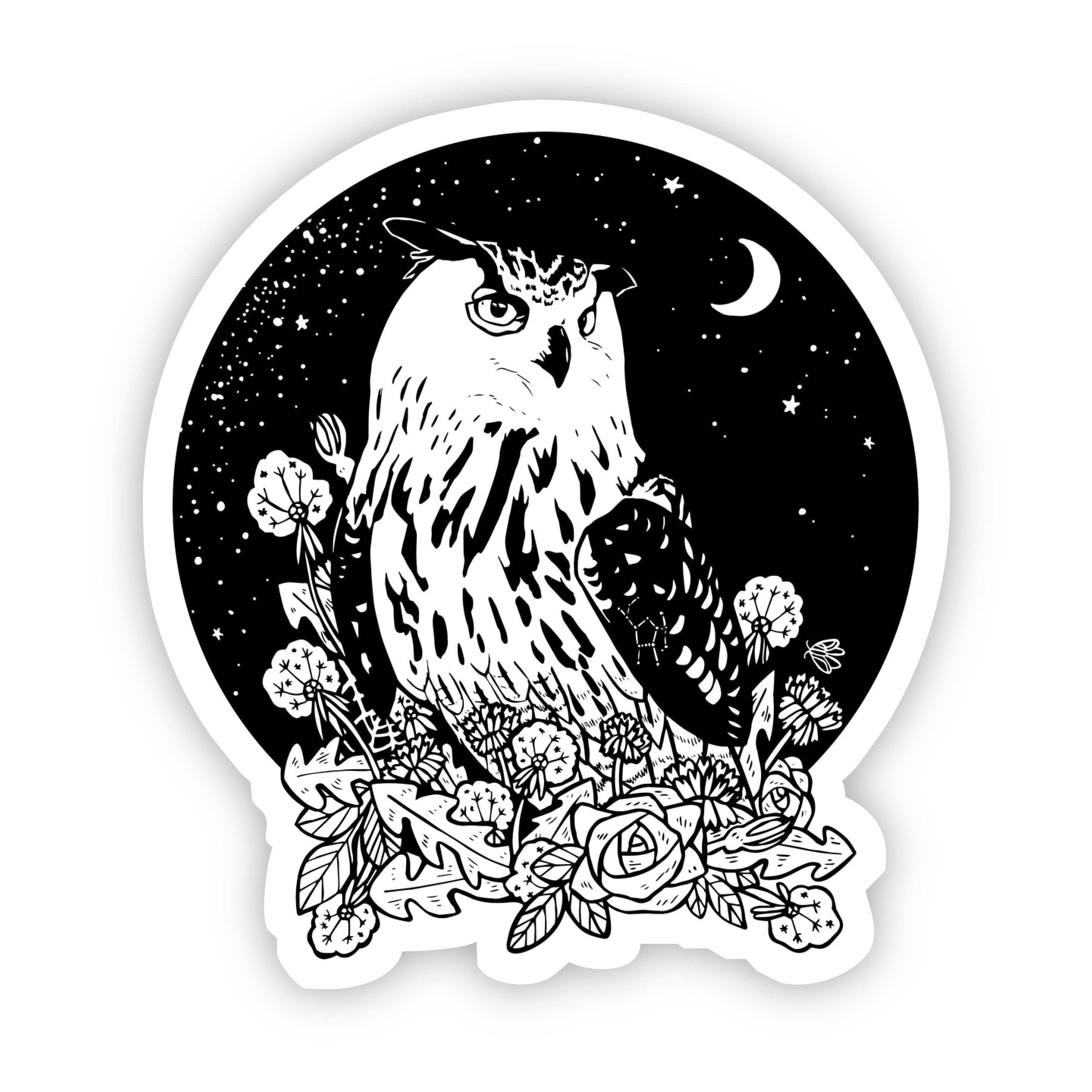  Owl with Night Sky Sticker、mySite、elrpsem3k