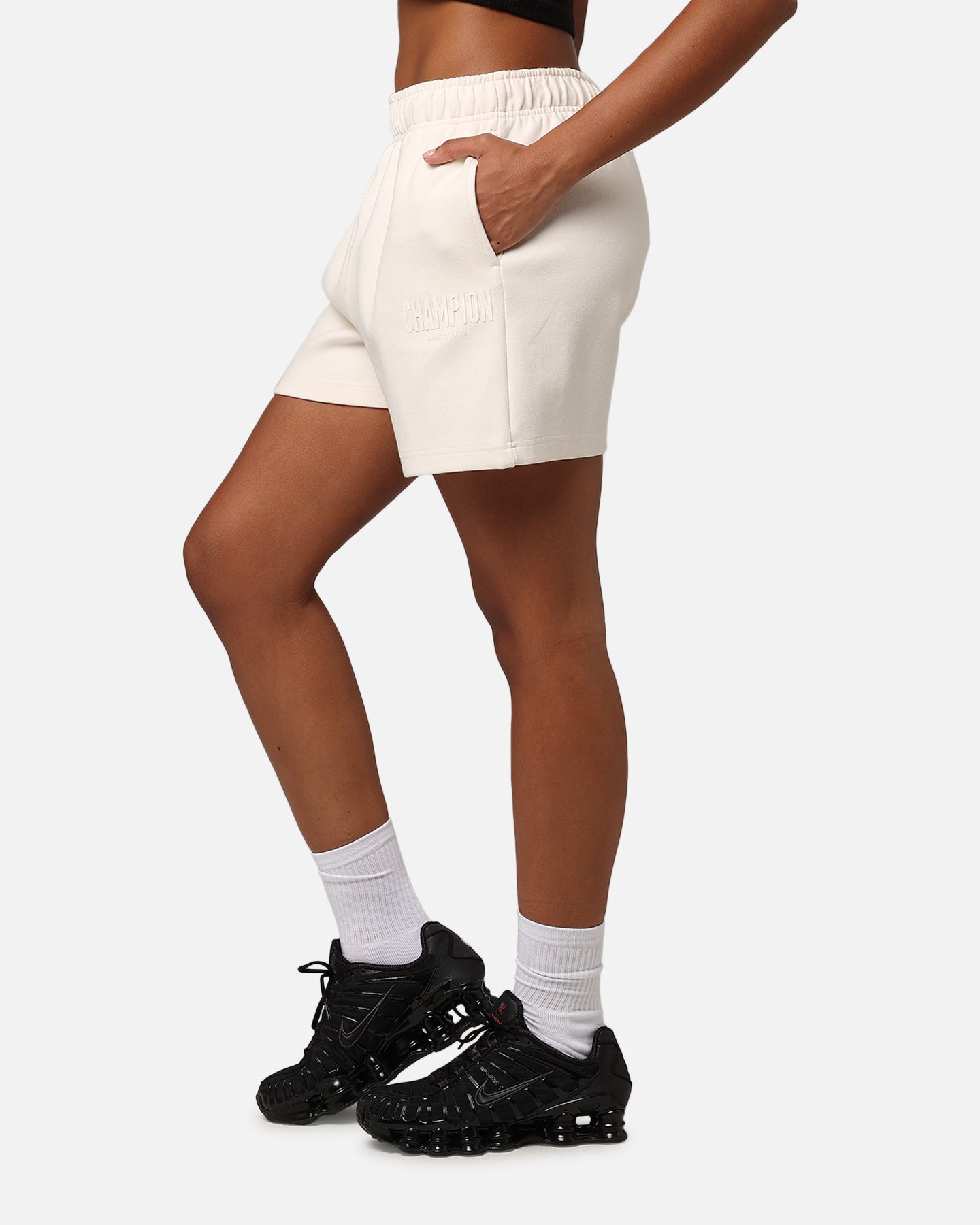 Champion Women's Rochester Base Shorts White Ferrari、mySite、zt4zffjzw