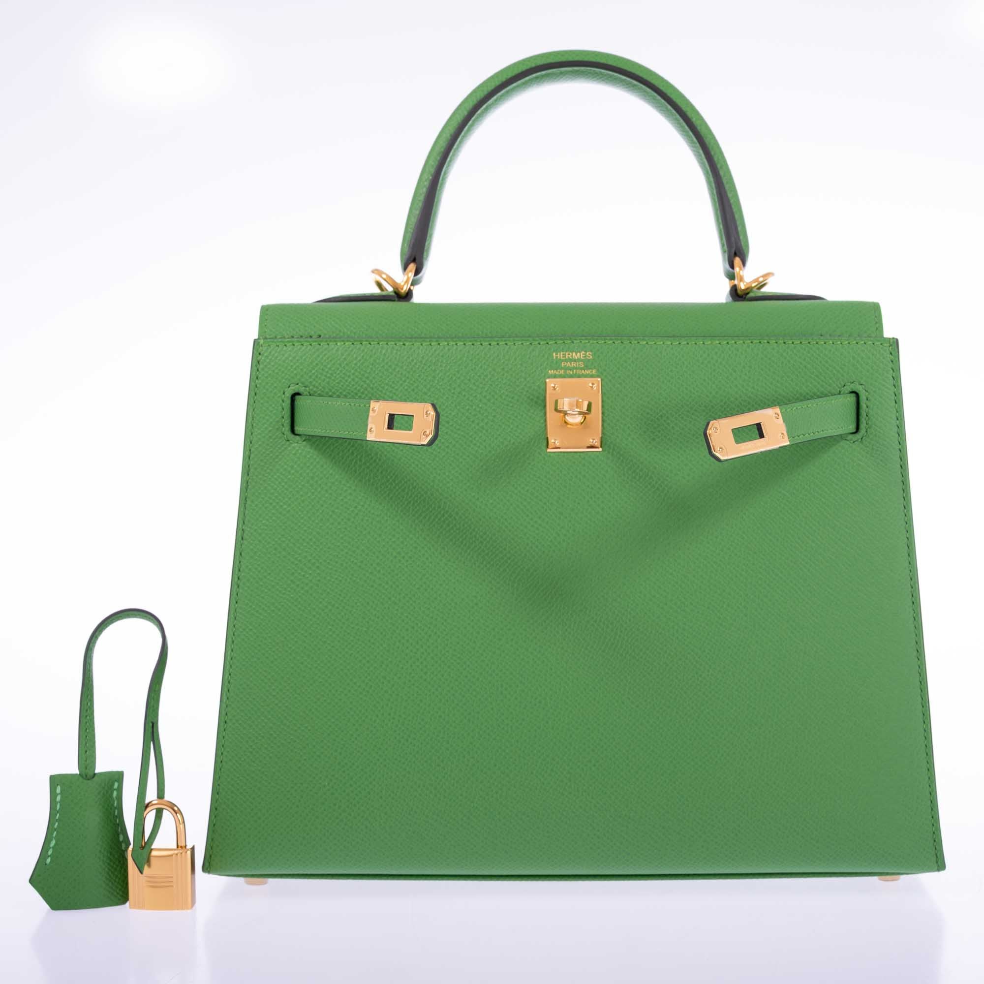 Hermès Kelly 25 Sellier Vert Yucca Epsom Gold Hardware、mySite、garminoutage.com