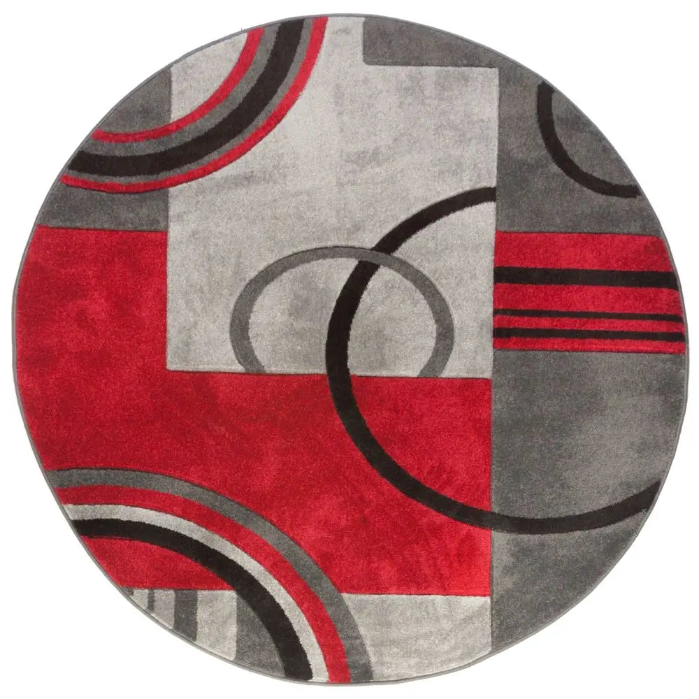 Galaxy Waves Grey Red Modern Geometric Rug、mySite、gigharbornorthrealestate