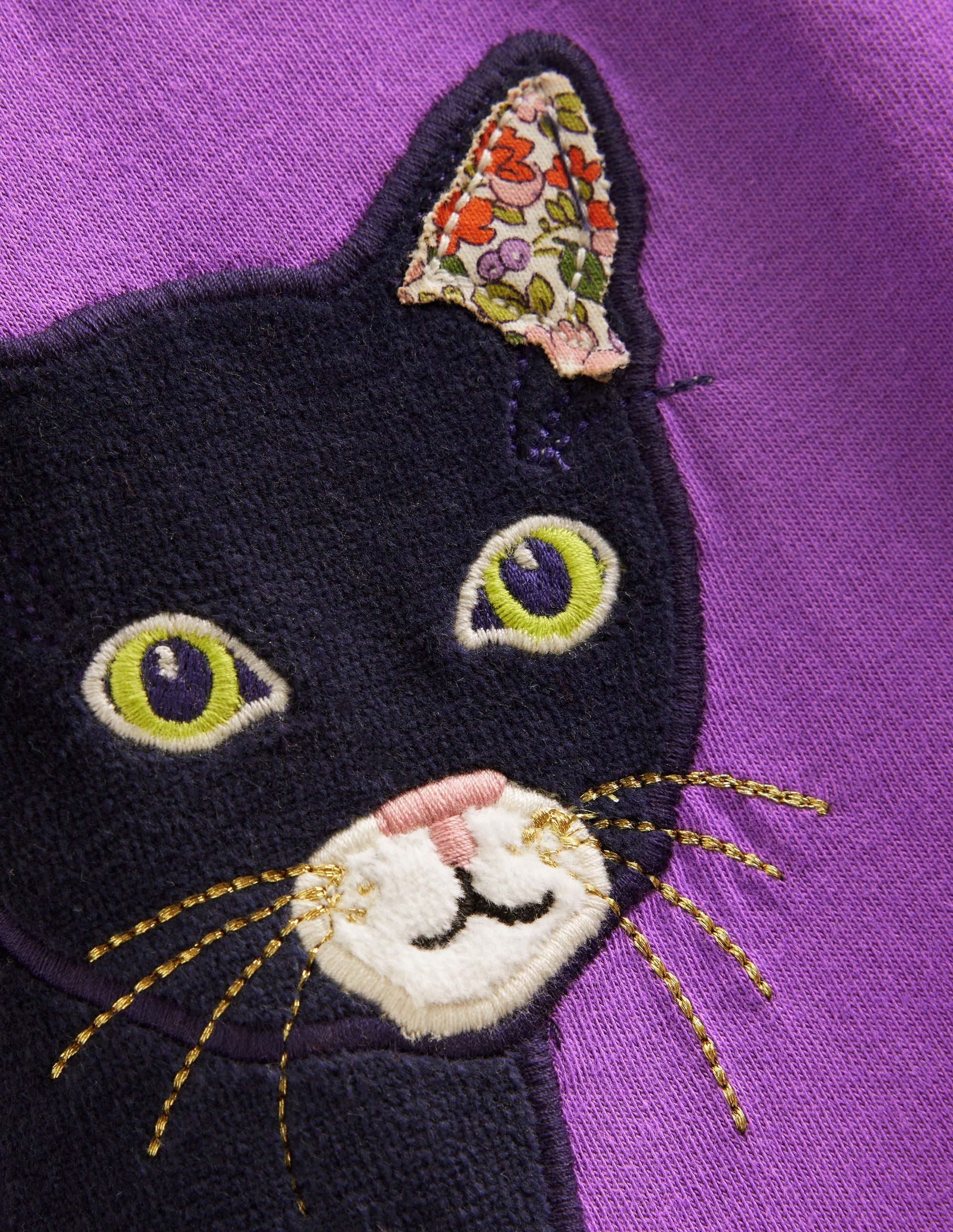  Appliqué Jersey Tunic-Pansy Purple Cats、mySite、ashleygrahame