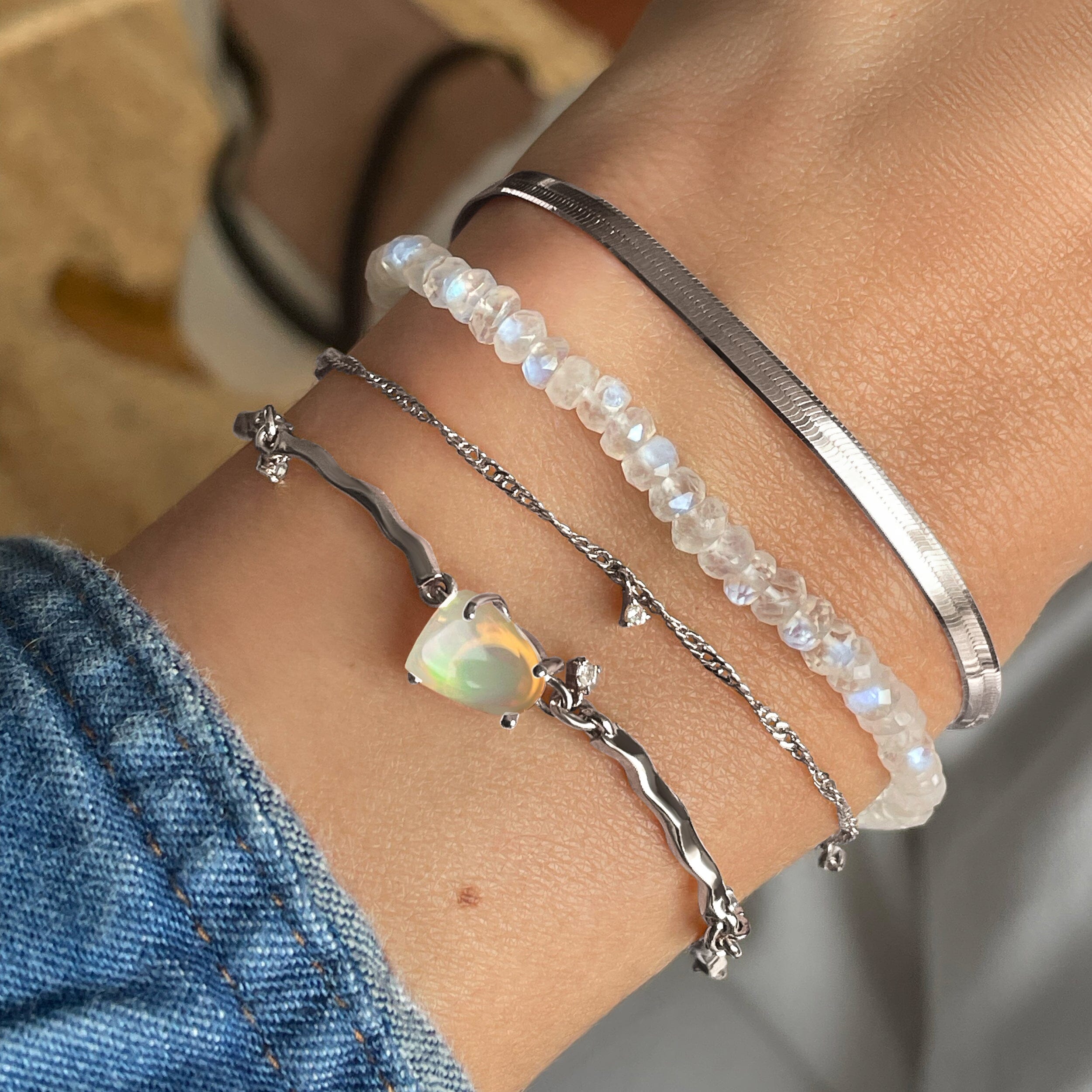 Moonstone & Opal Bracelet Stack - Positive Energy、mySite、hinf8tx79
