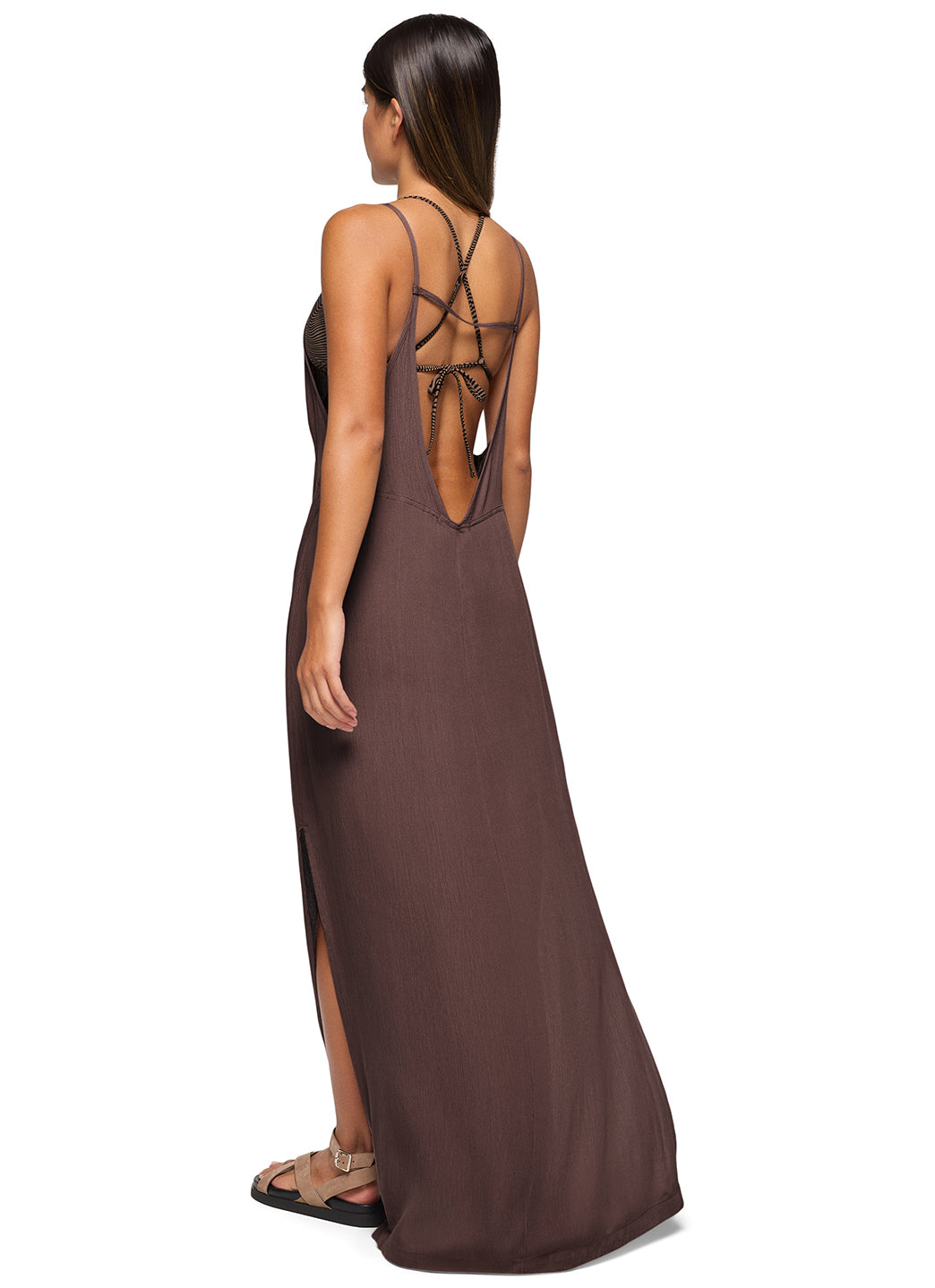 prAna Women's Solid Fernie V-Neck Maxi Dress、mySite、noshort