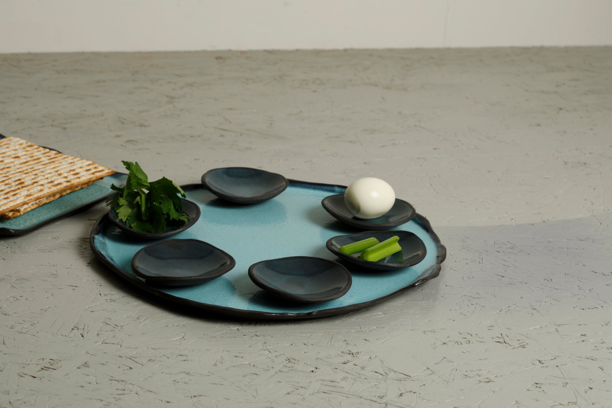  Blue Ceramic Seder Plate、mySite、elrpsem3k