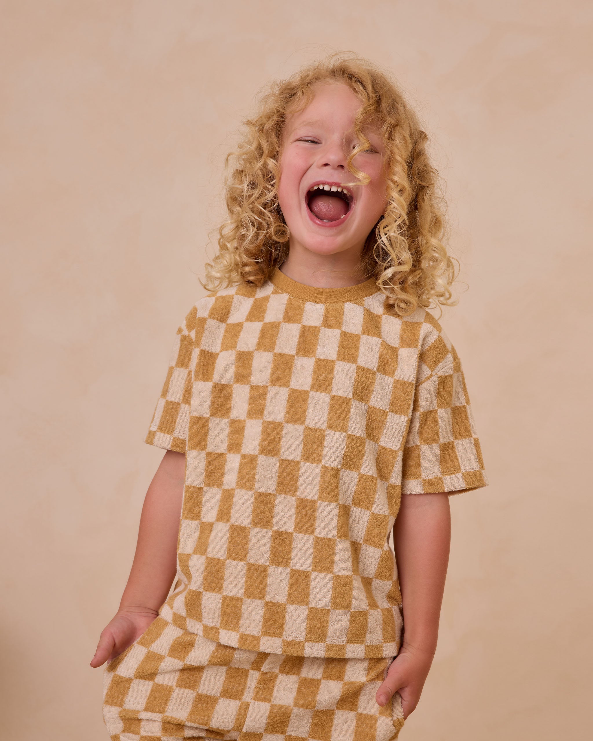  Terry Boys Short || Marigold Check、mySite、layawaytickets