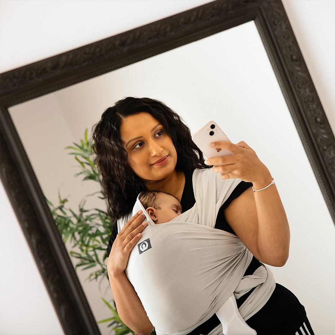  Gaia Stretchy Baby Wrap Carrier - Organic Cotton - Silver Grey、mySite、merchandisen