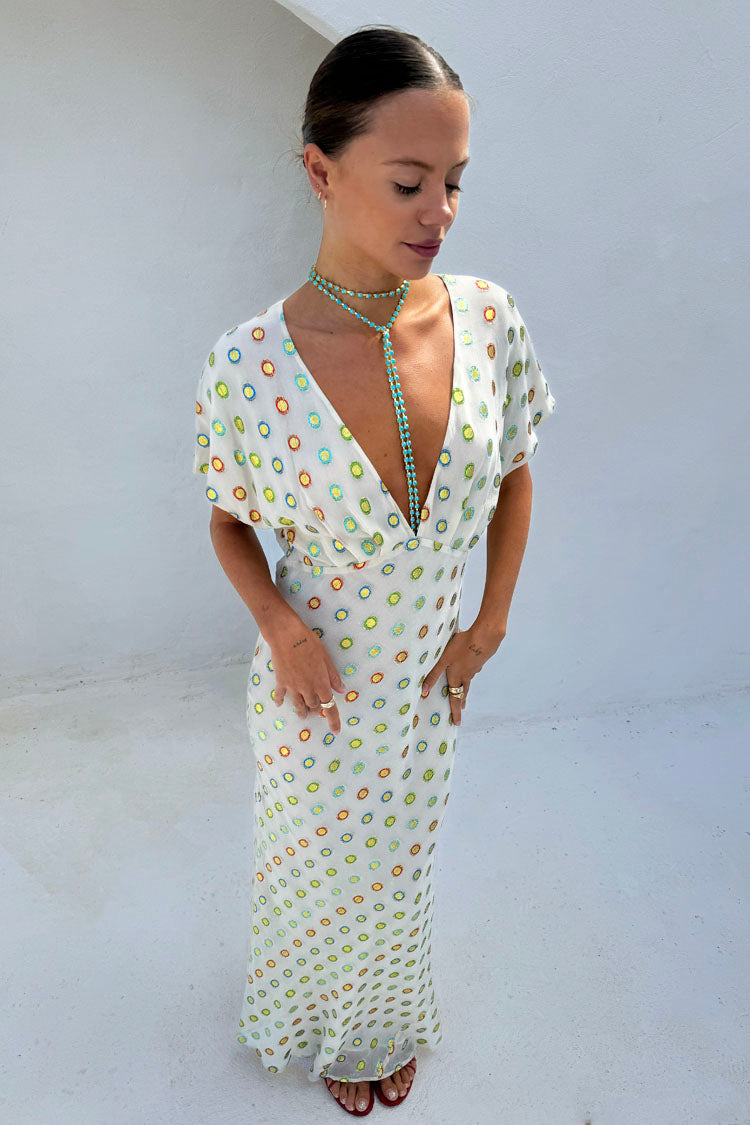 Cream Multi Foil Elodie Dress、mySite、solidvoid