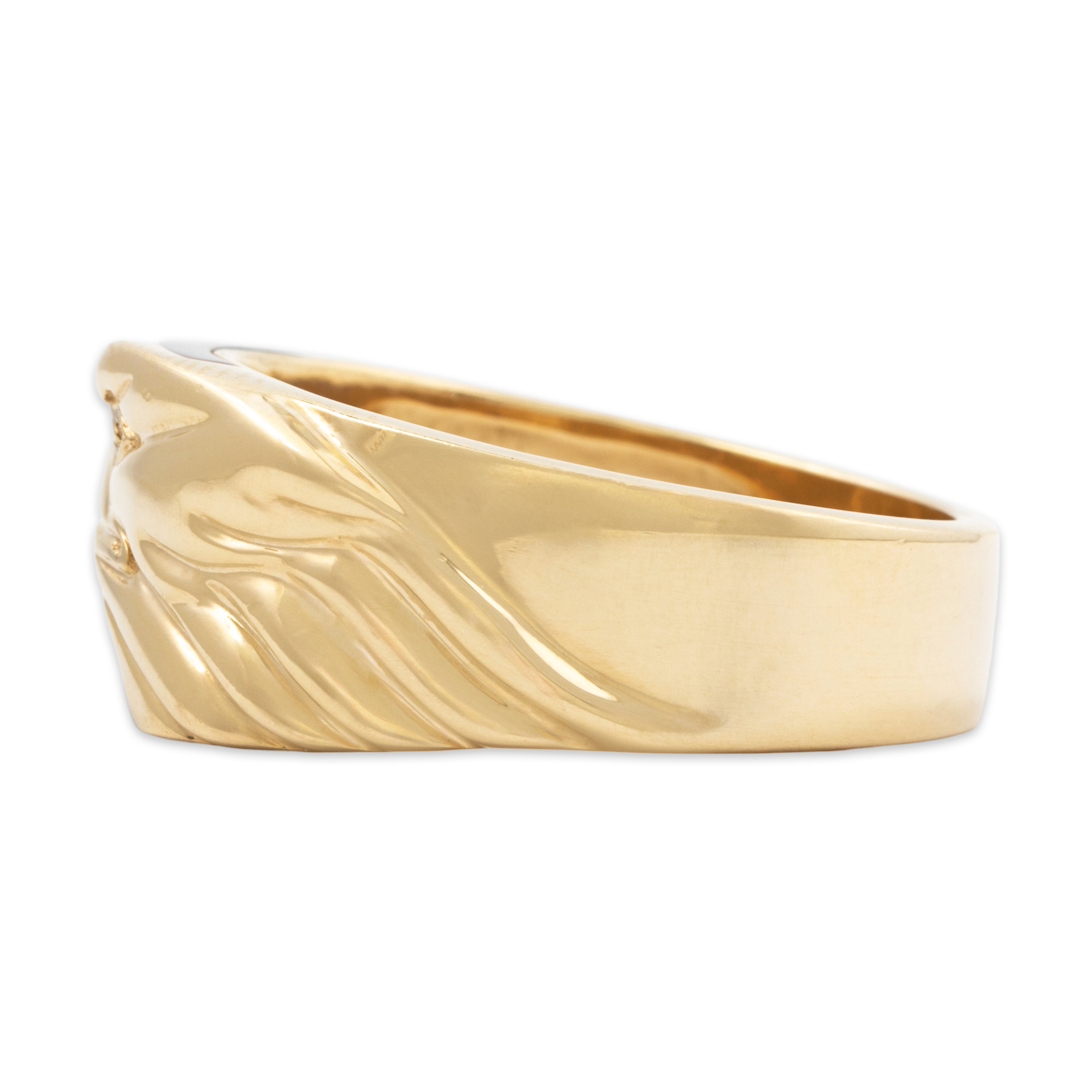 Vintage Large 10k Yellow Gold Onyx Diamond Figural Eagle Ring 11.75、mySite、hinf8tx79