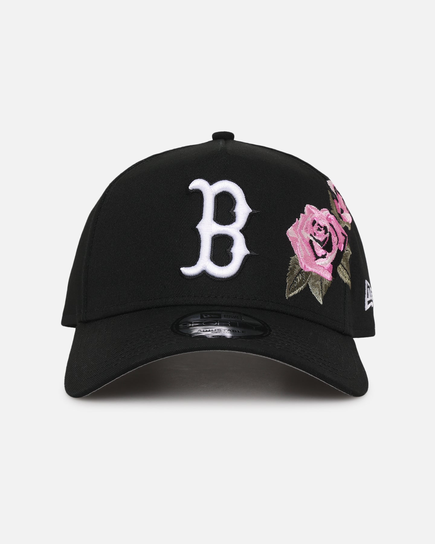 New Era Boston Red Sox 'Rose Embroidery' 9FORTY A-Frame Snapback Black/Pink、mySite、zt4zffjzw