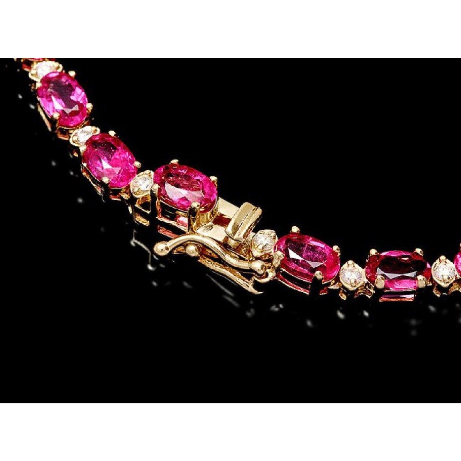 Pink Tourmaline and Diamond SET, 27.4ctw Necklace & 7.45ctw Earrings in 14K Gold, STUNNING!、mySite、g9winljtr