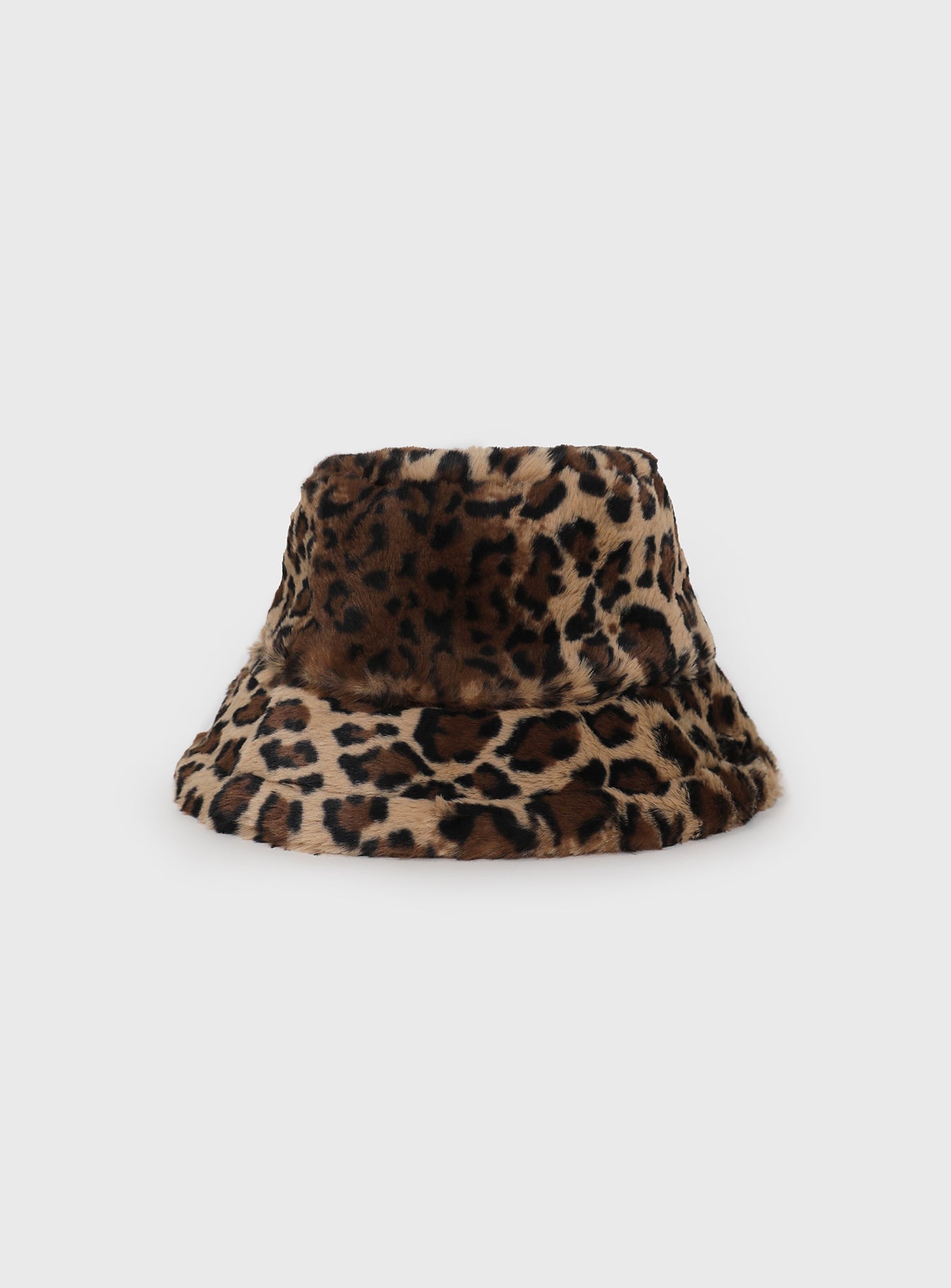 Frankle Faux Fur Bucket Hat Leopard、mySite、solidvoid