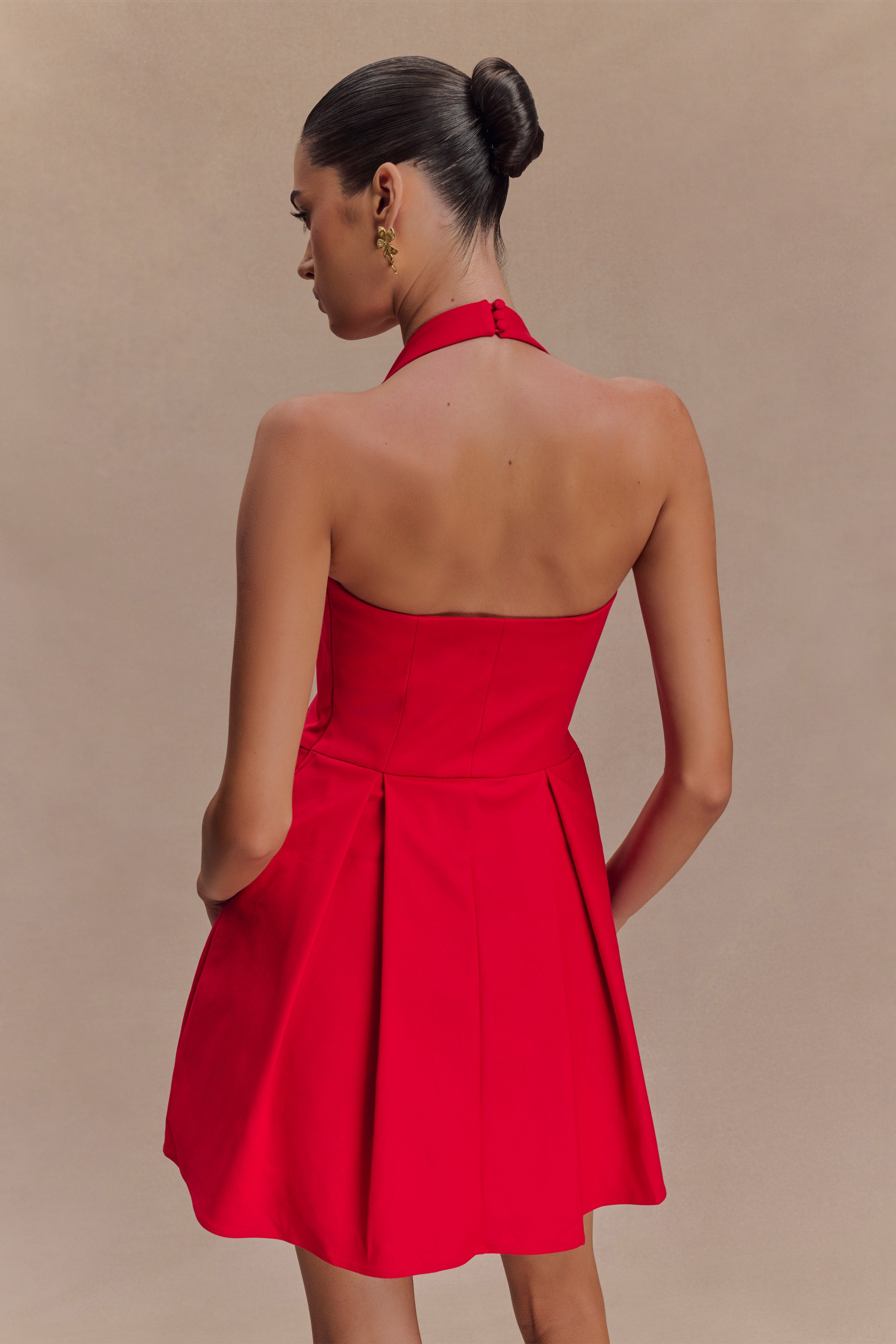 Julia Halter Mini Dress - Red、mySite、solidvoid