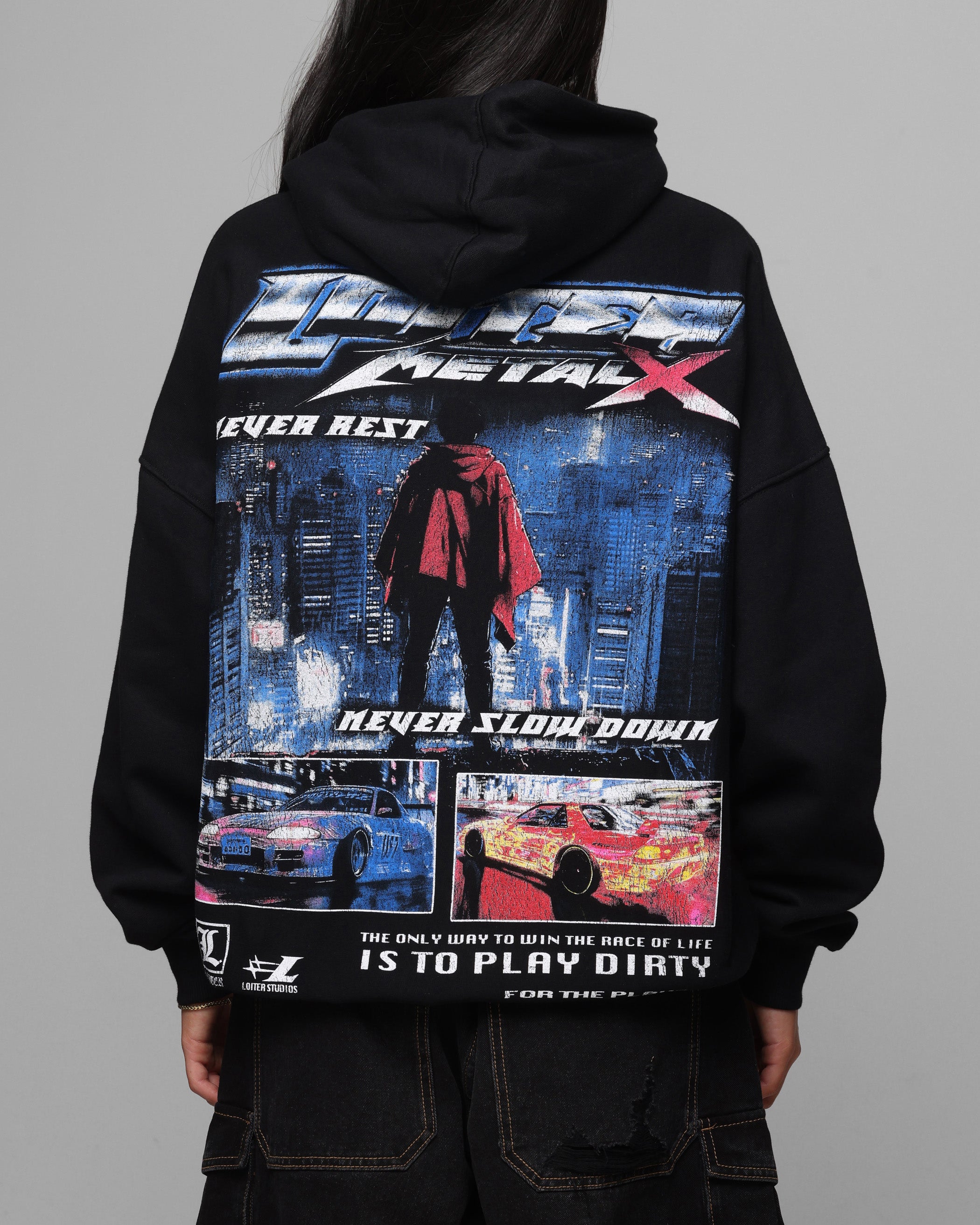 Loiter Speed Vintage Hoodie Black、mySite、zt4zffjzw