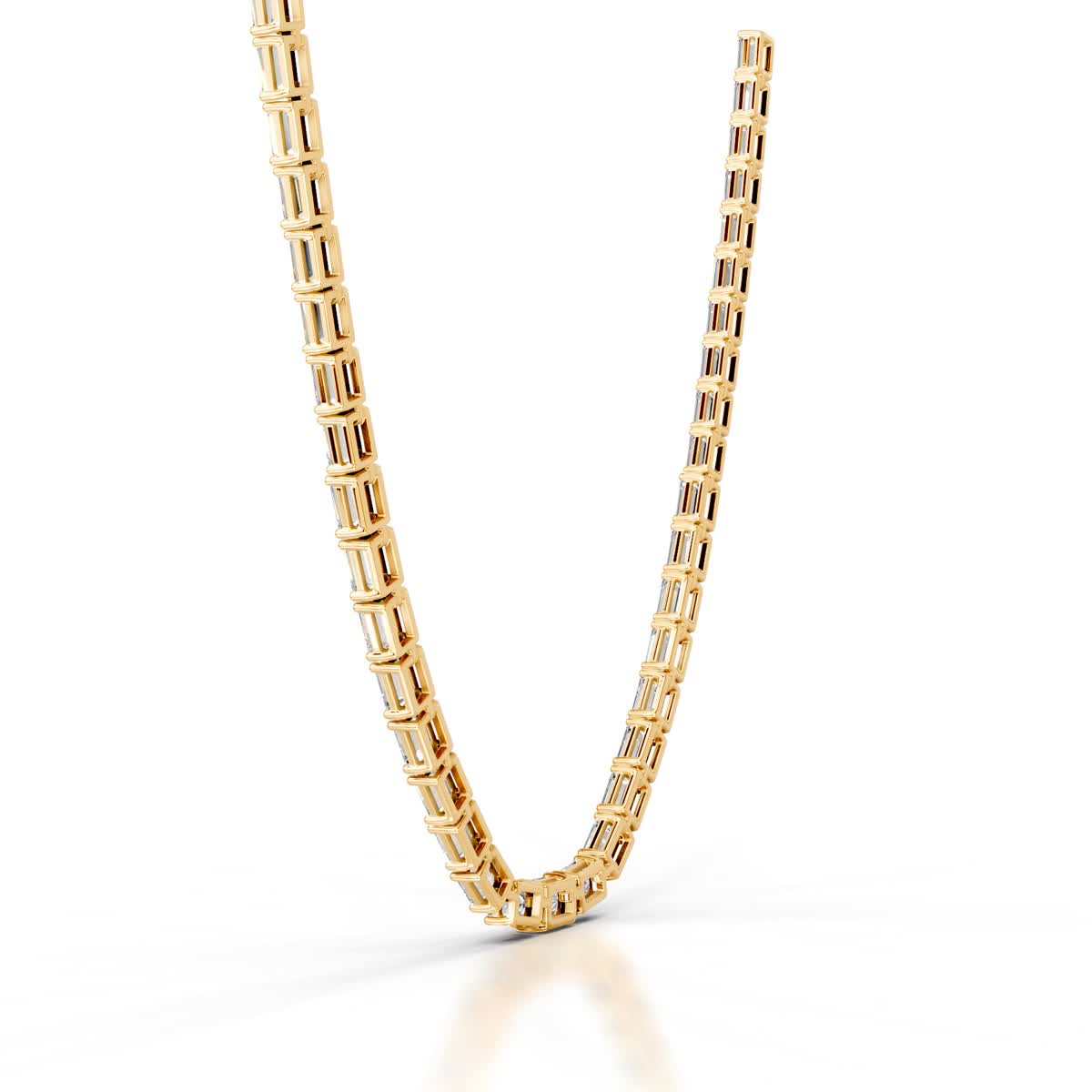 Athena Lab Grown Diamond Tennis Collier (15 Carat) -18K Yellow Gold、mySite、hinf8tx79