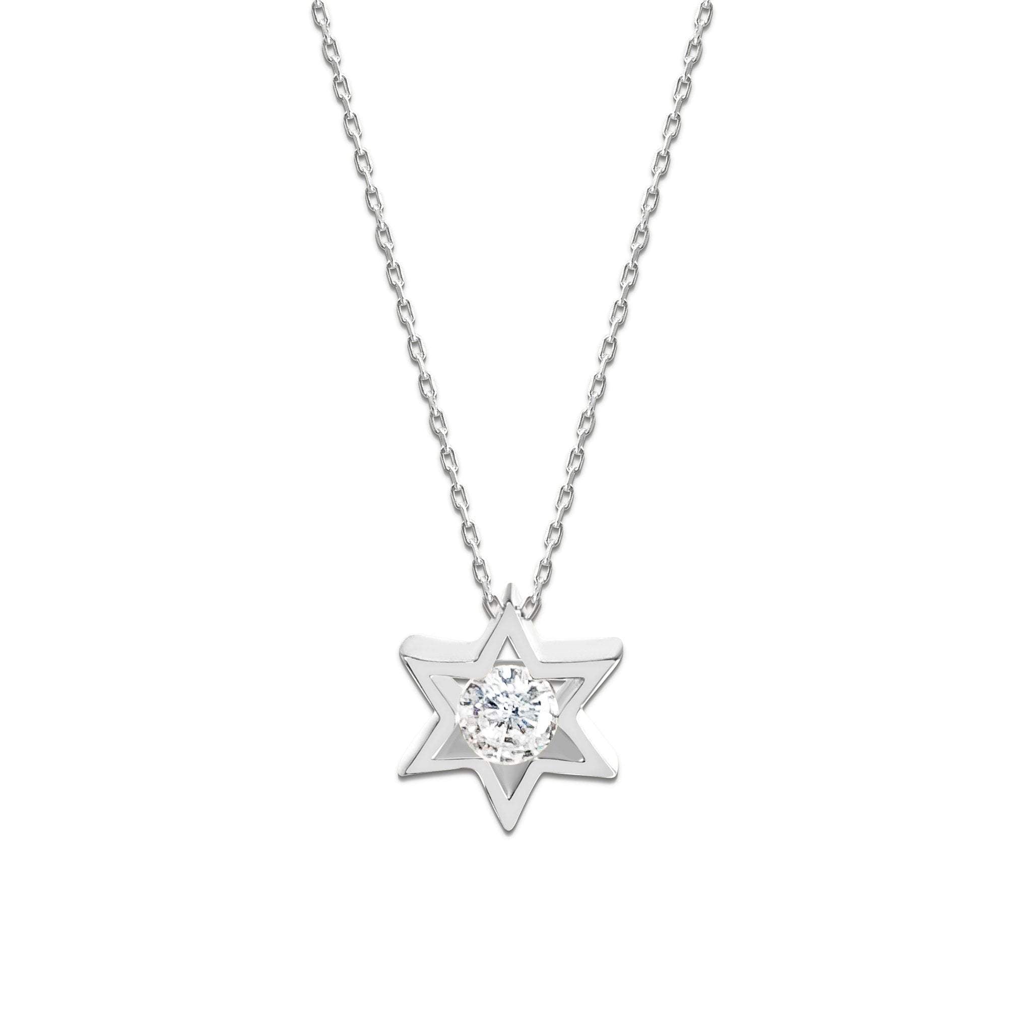 Silver Jewish Star of David Charm With Center Stone、mySite、topwebapps