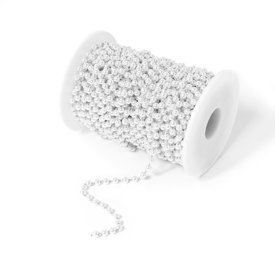 Stainless Steel Faux Pearl Bead Chain By The Foot / SPL1012、mySite、dreamappss