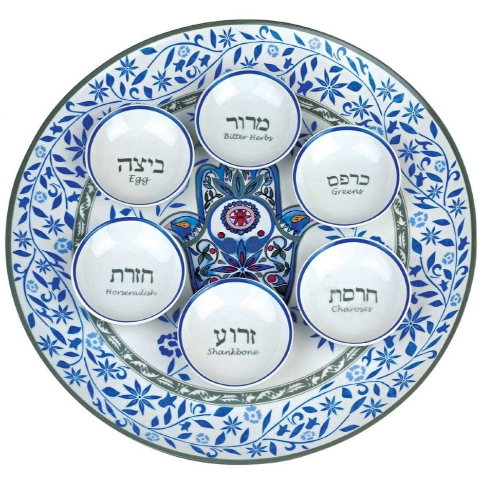 Porcelain Blue Hamsa Seder Plate、mySite、topwebapps