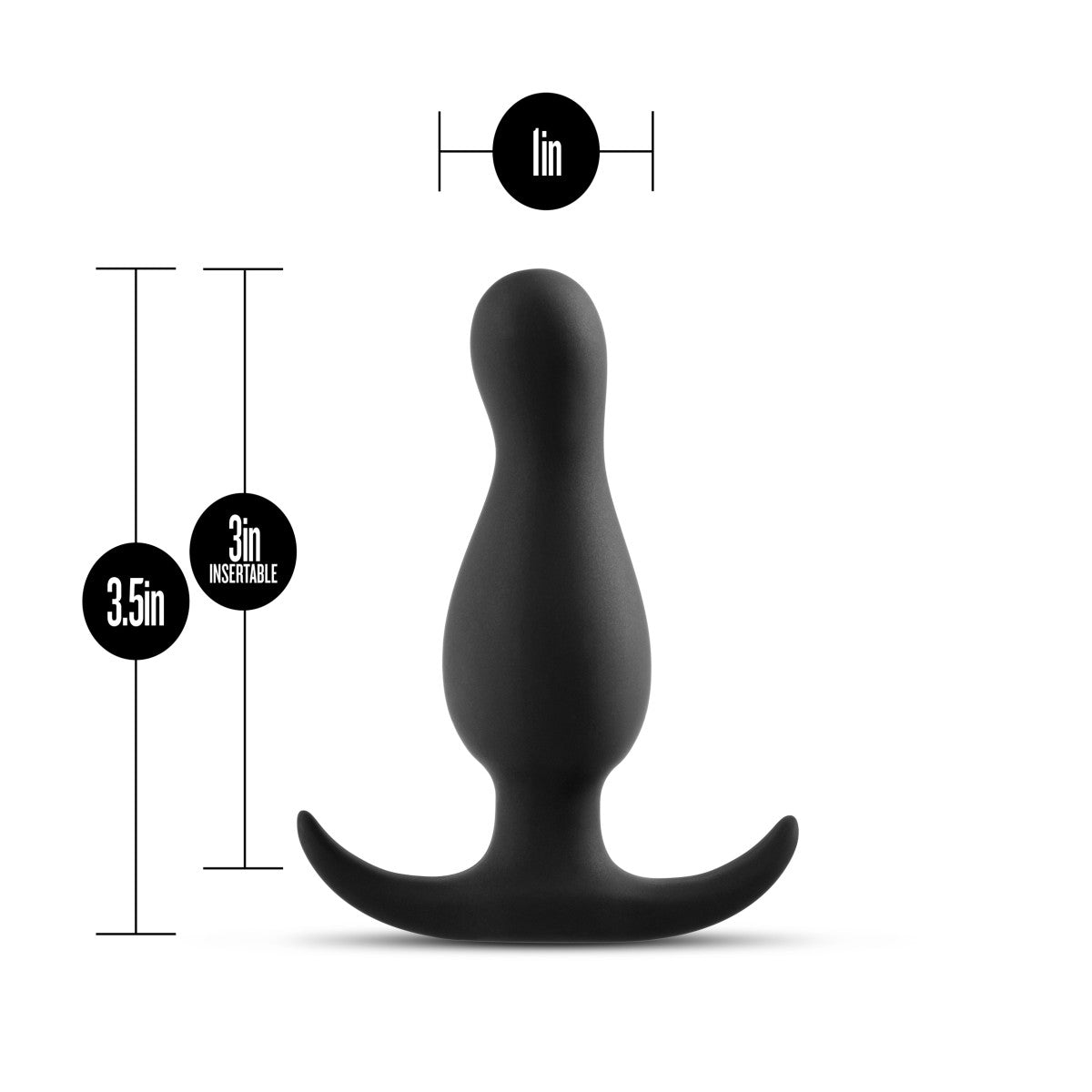 Anal Adventures Platinum By Blush® | Curve Curved Black 3.5-Inch Anal Plug、mySite、bottomscart