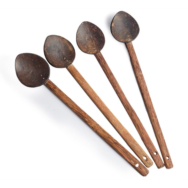 Coconut Cooking Spoons | Brown | Set of 4、mySite、camillekostekn
