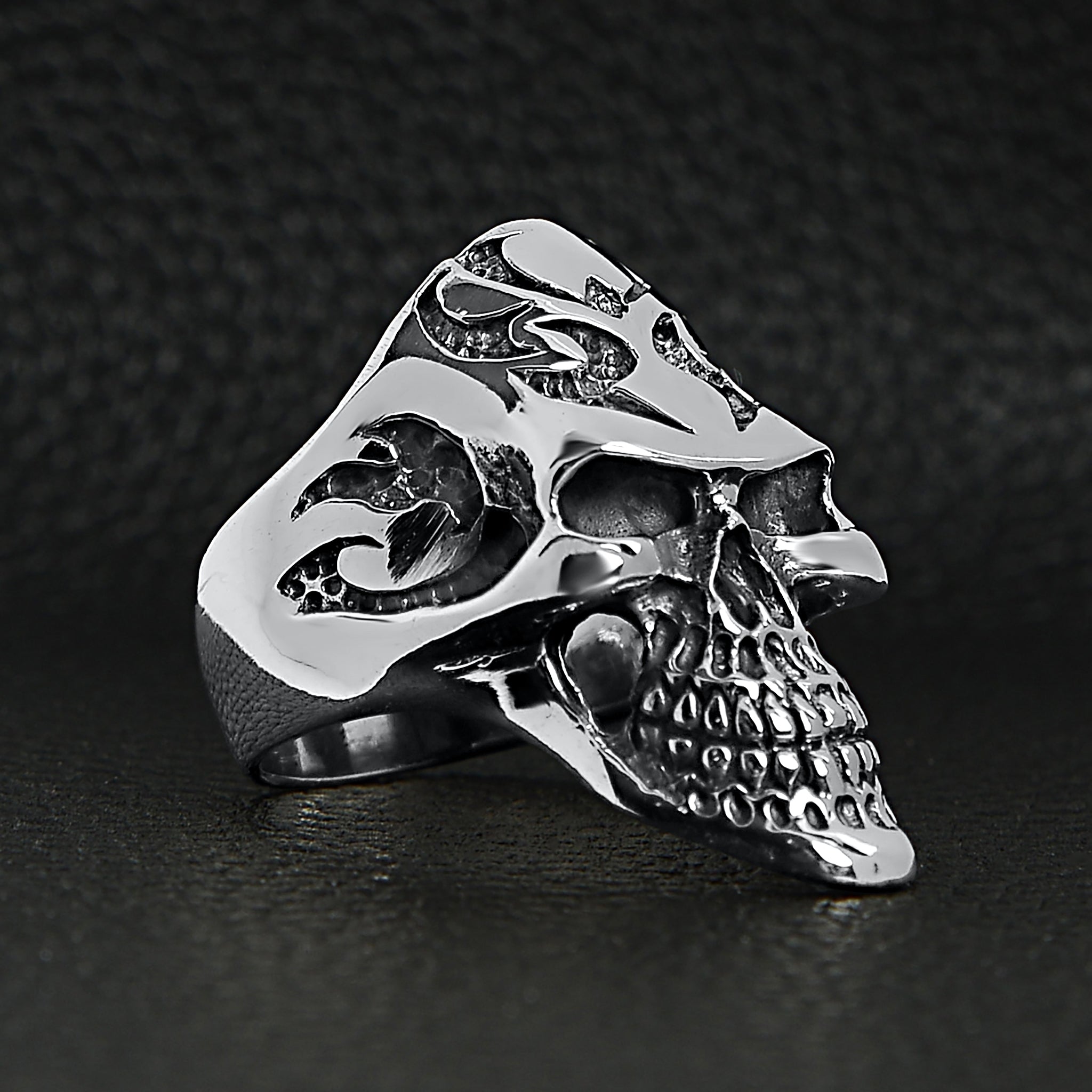 Sterling Silver Flaming Skull Ring / SSR0026、mySite、dreamappss