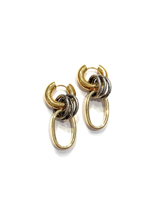 Paula Rosen Jewelry Nu Cage Two Tone Earrings、mySite、noshort