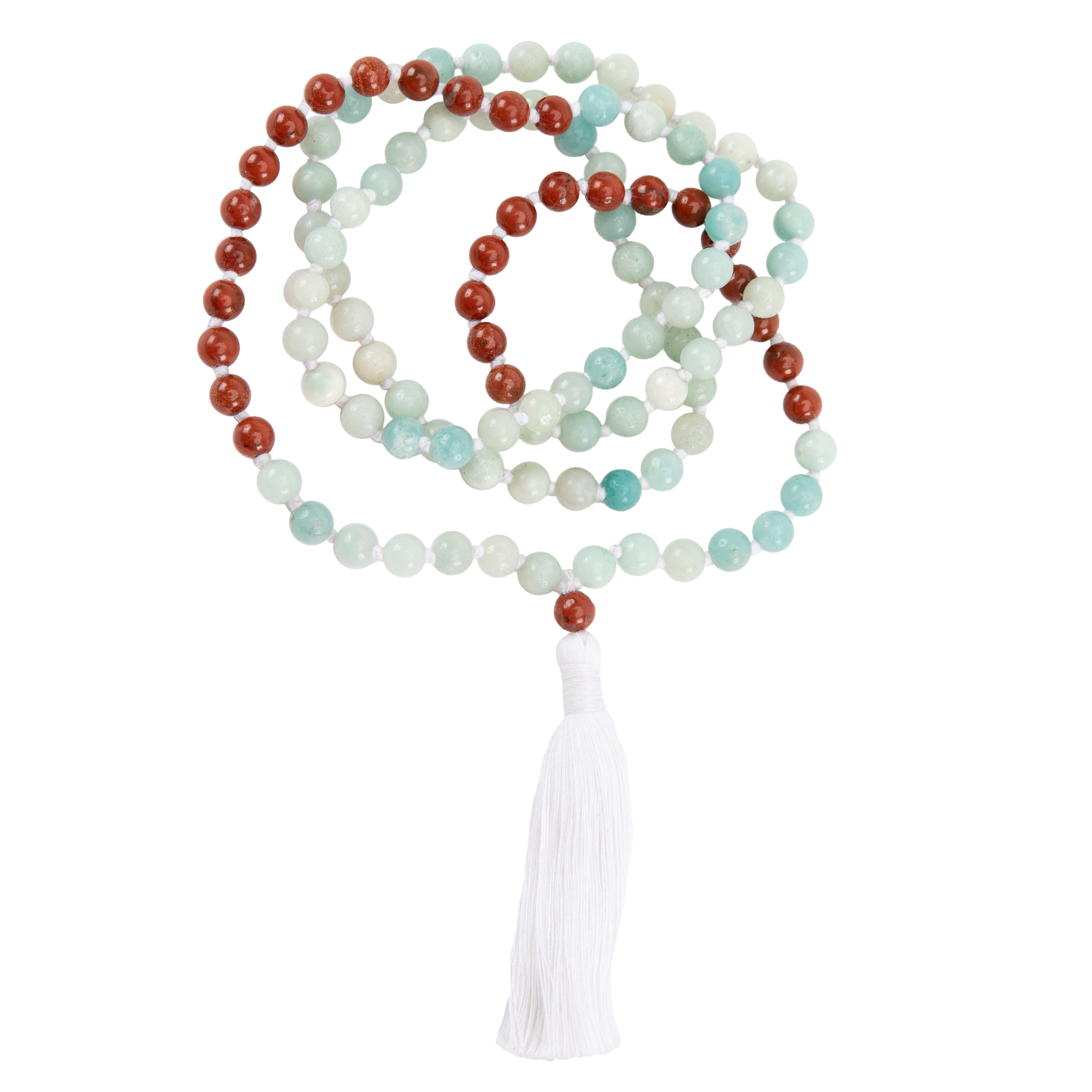 Handmade Prayer Beads: Red Jasper and Amazonite Mala、mySite、topwebapps