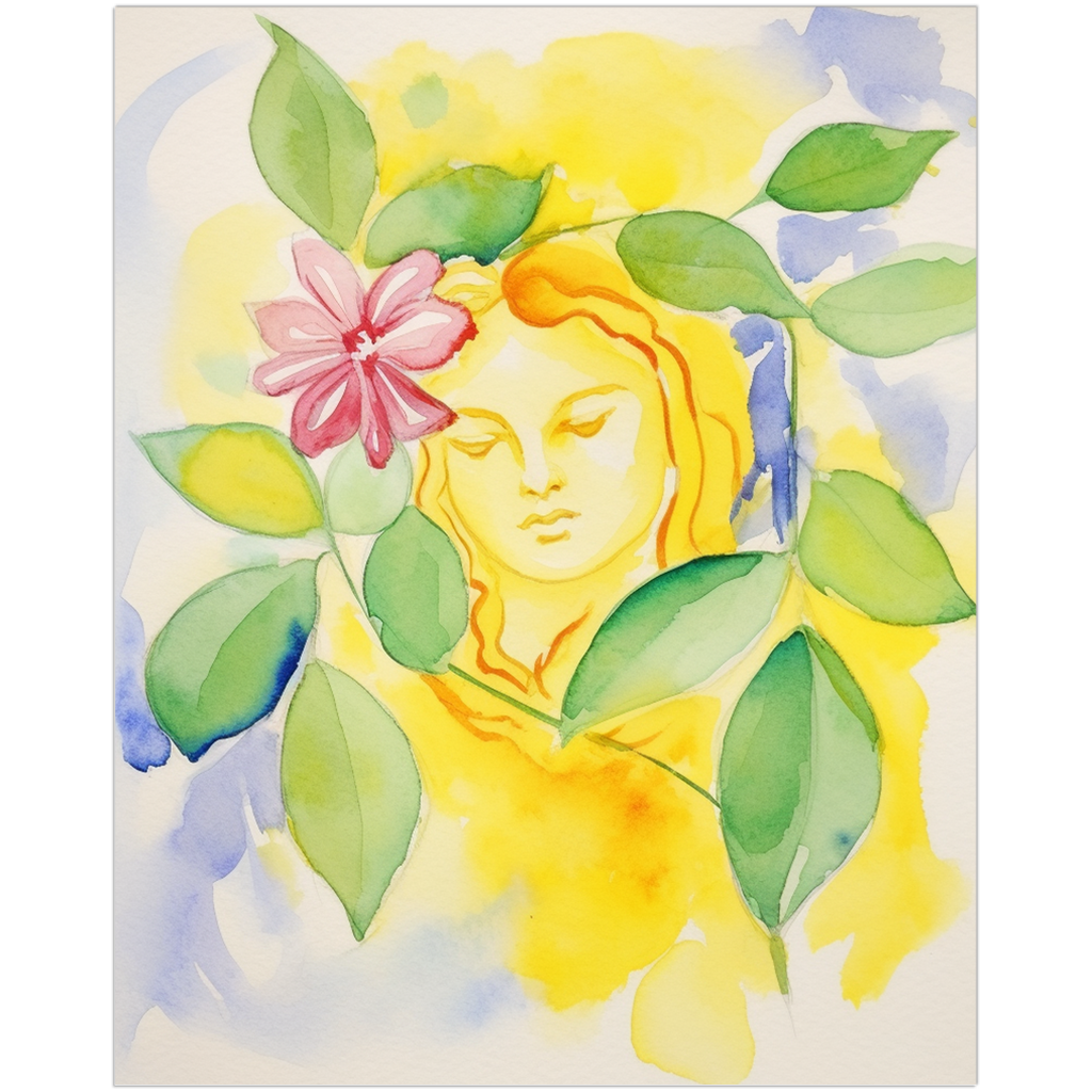 Lemon Veil Ethereal Woman Watercolor Art Print、mySite、gigharbornorthrealestate
