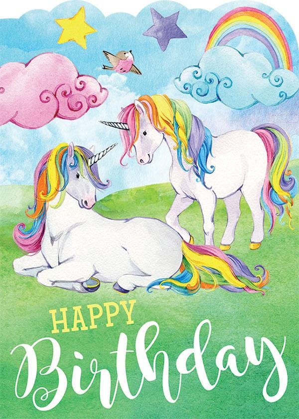  Rainbow Unicorns Glitter Card、mySite、ghnorth