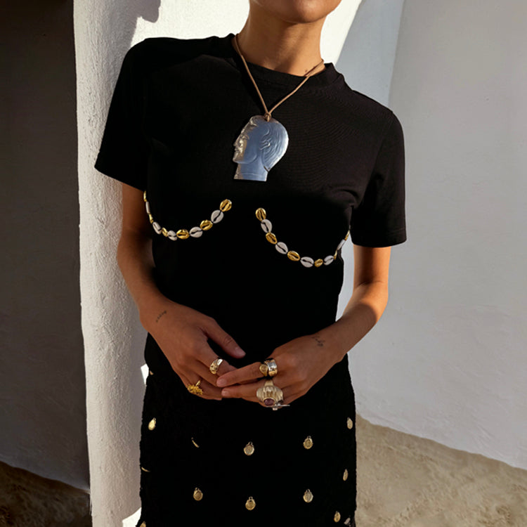 Black Shell Boob Baby T Shirt、mySite、solidvoid