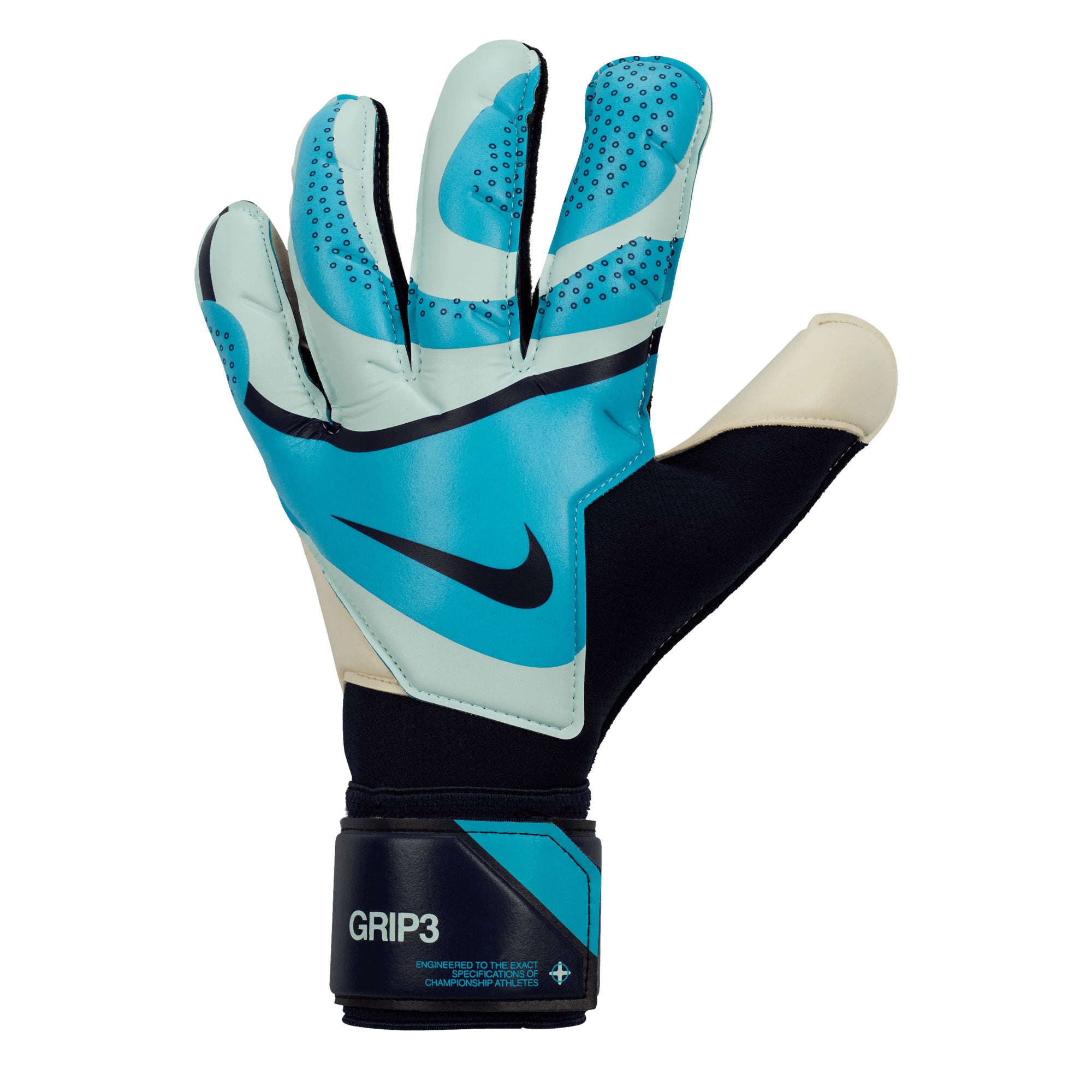 Nike Men's Grip 3 Goalkeeper Gloves Glacier Blue/Blackened Blue、mySite、bottomscart
