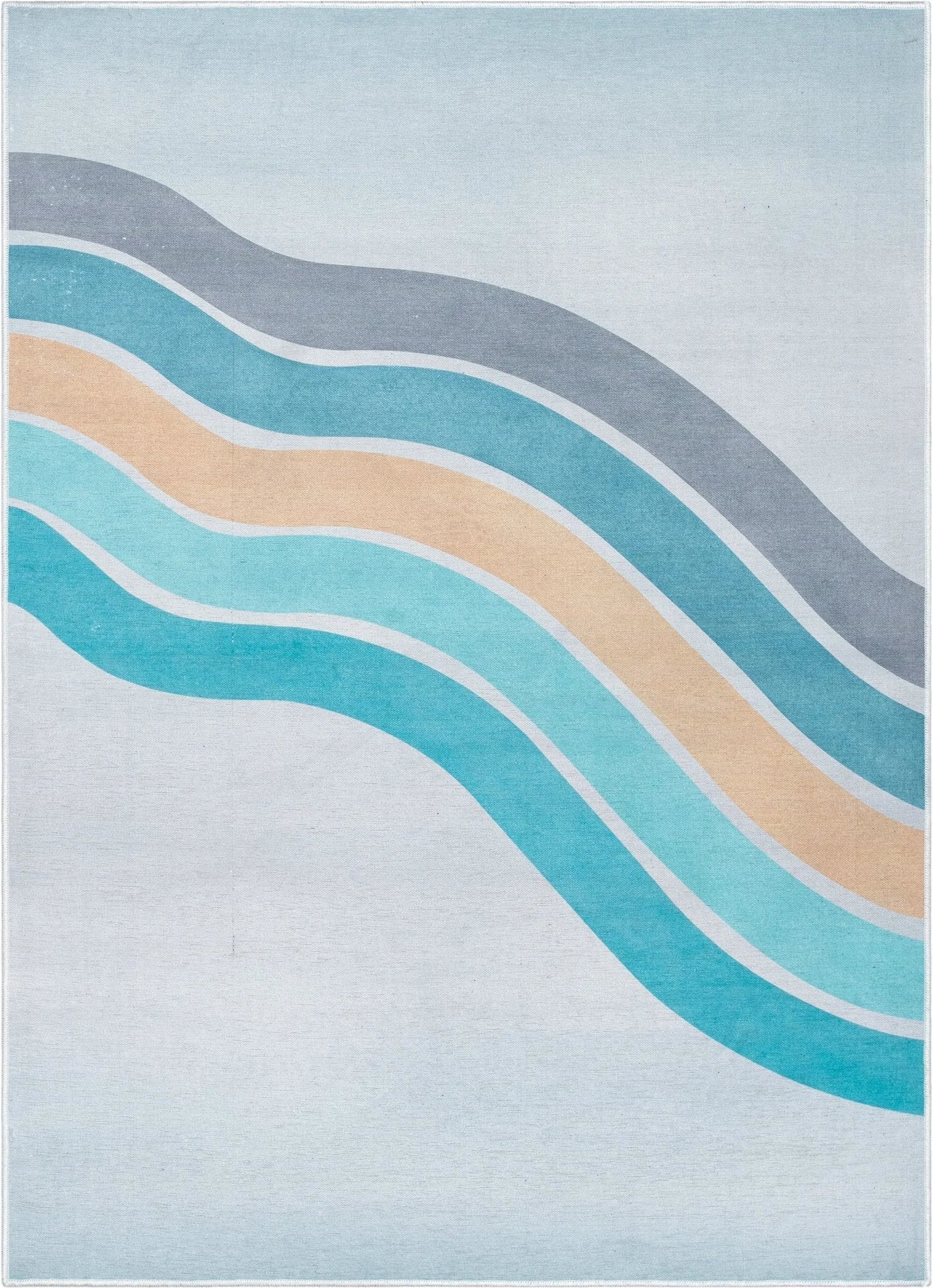 Curved Rainbow Modern Multi Color Blue Area Flat-Weave Rug、mySite、gigharbornorthrealestate