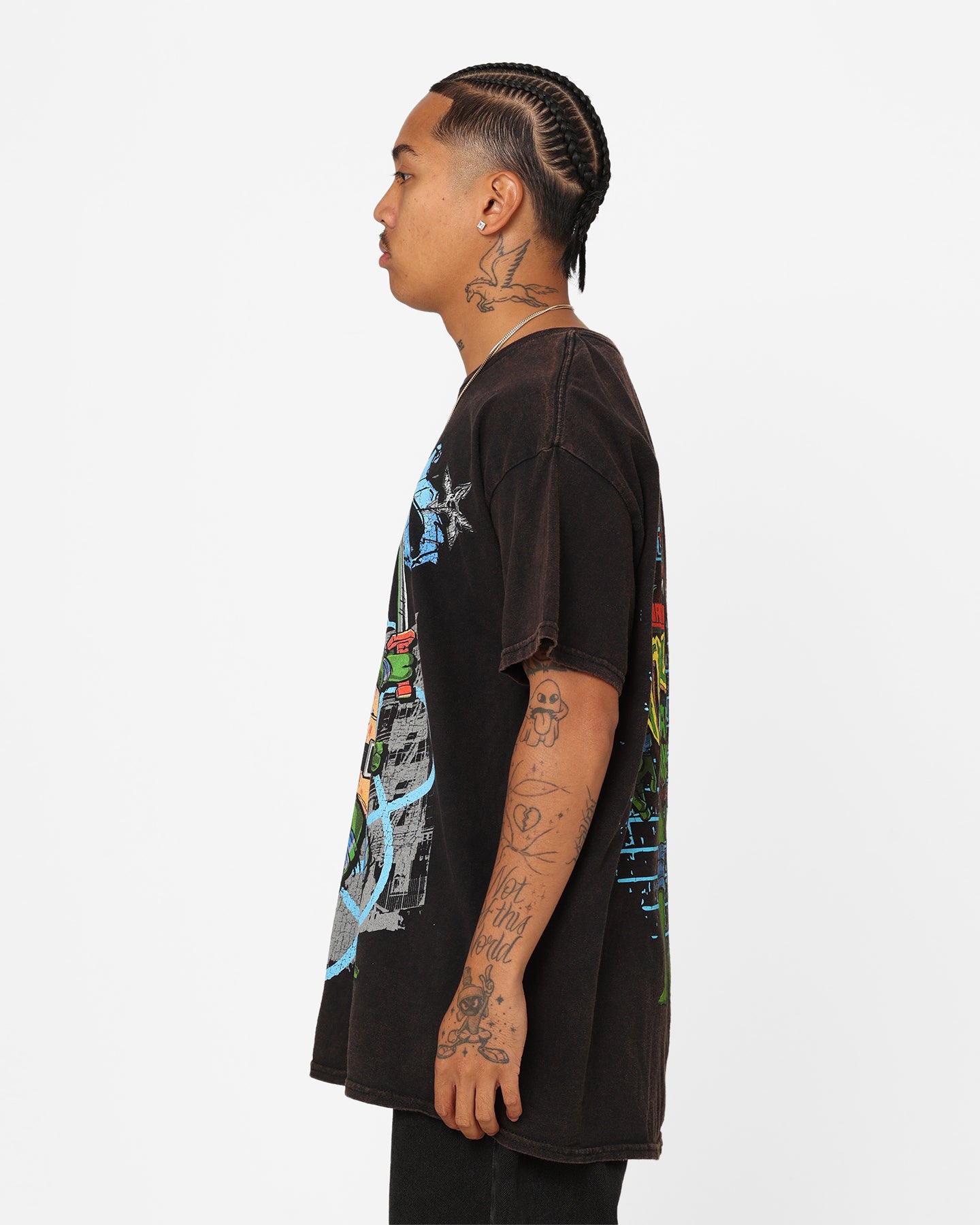 Goat Crew X Teenage Mutant Ninja Turtles Leonardo Vintage T-Shirt Black Wash、mySite、zt4zffjzw