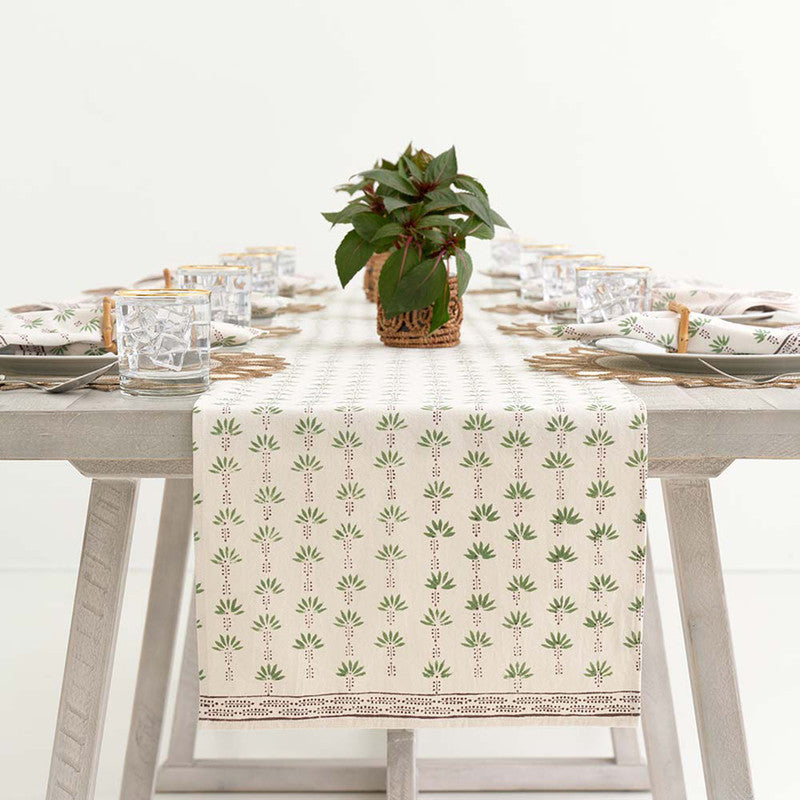 Cotton Printed Table Runner | Multicolour | 183 x 35 cm、mySite、camillekostekn