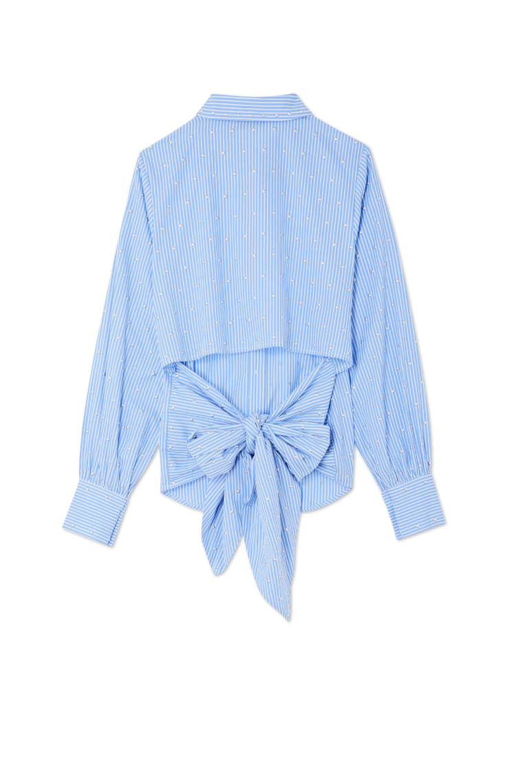 Blue Stripe Tie Back Shirt、mySite、solidvoid