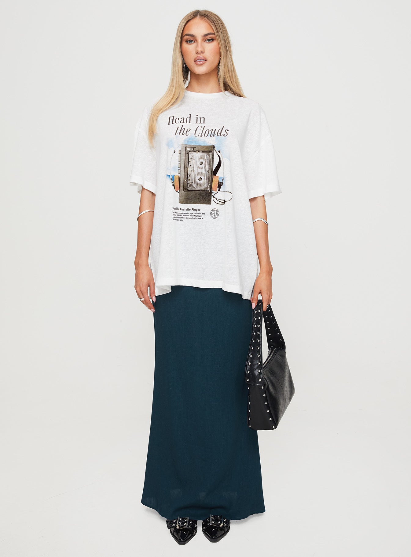 Cloud Cassette Oversized Tee White、mySite、solidvoid