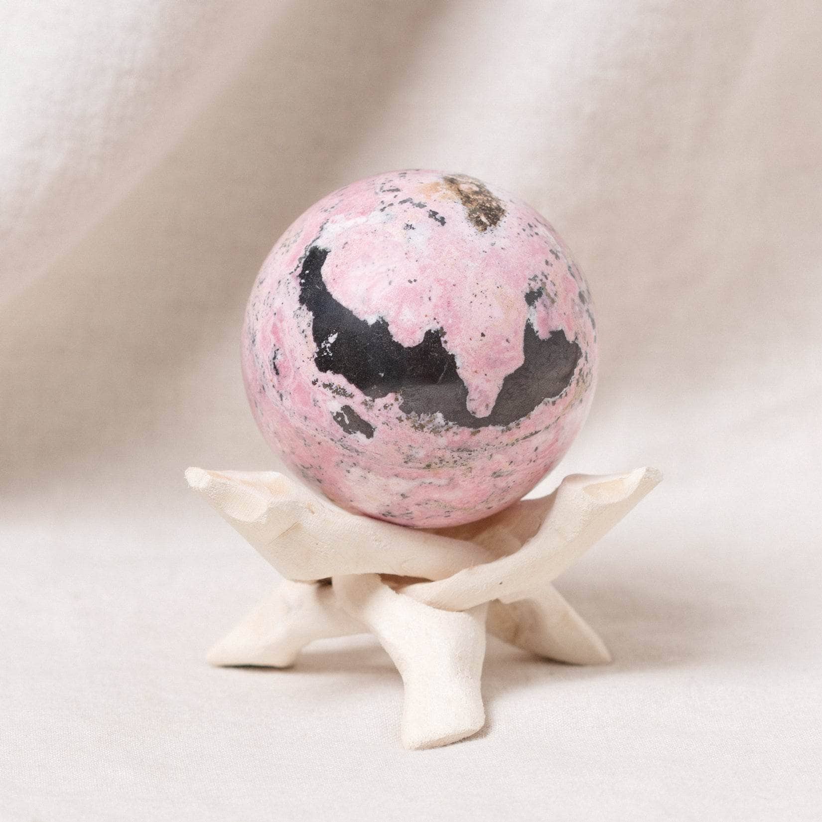 Peruvian Rhodonite Sphere with Tripod - AAA Premium Quality、mySite、hinf8tx79