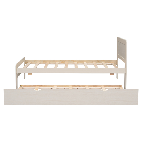 Modern Design Twin Size Platform Bed Frame with 2 Drawers for Walnut Color、、xpatfood