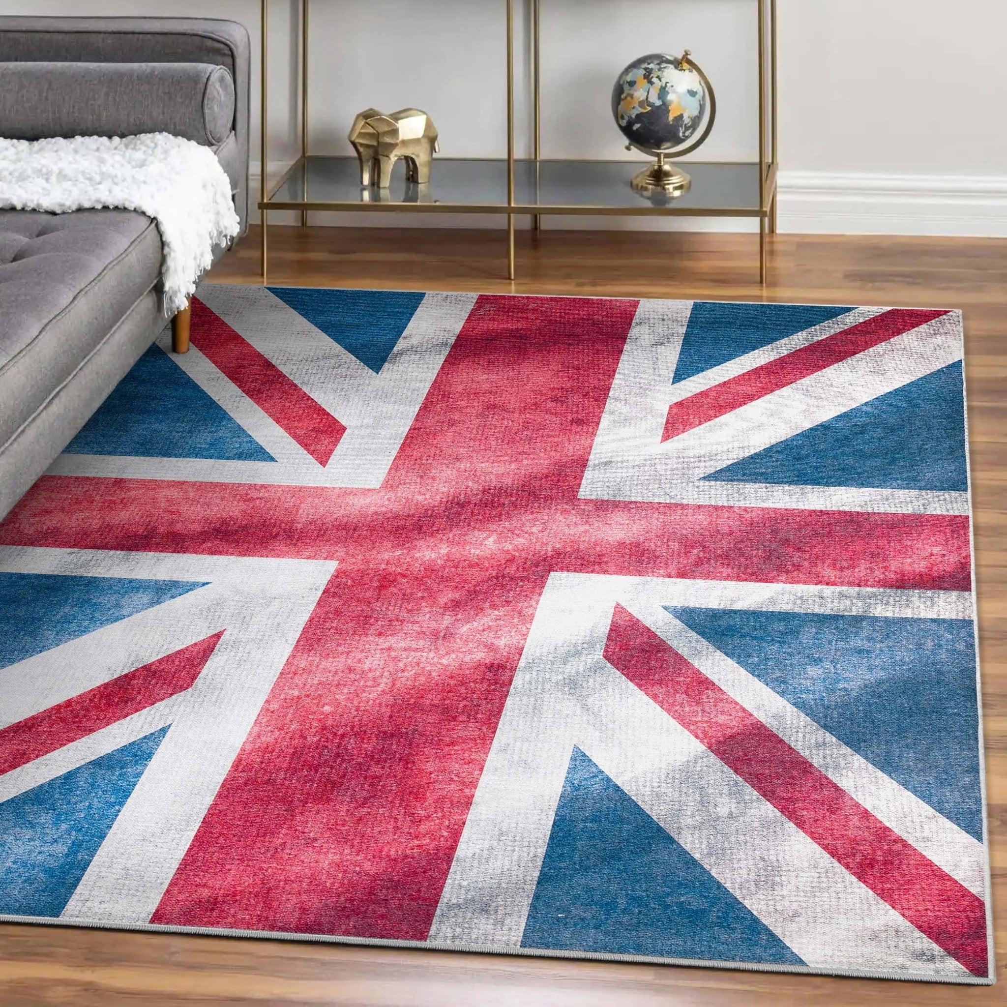 Apollo British Flag Red Blue White Novelty Flat-Weave Rug、mySite、gigharbornorthrealestate