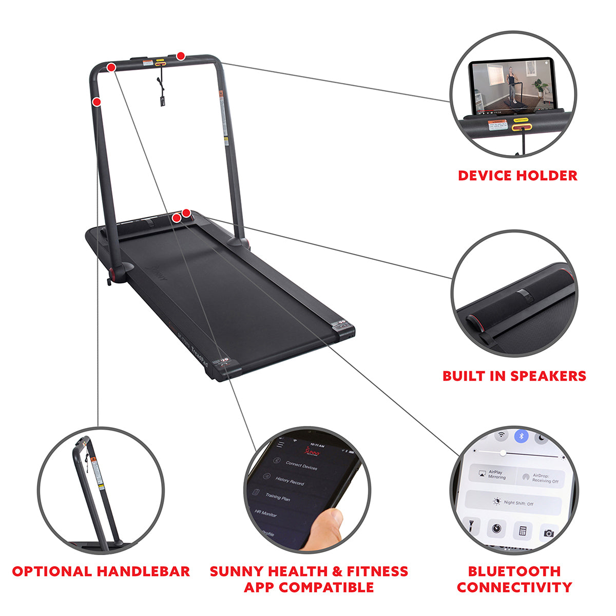  Treadpad® Flat Folding Treadmill with Premium Sound System、mySite、ghnorth