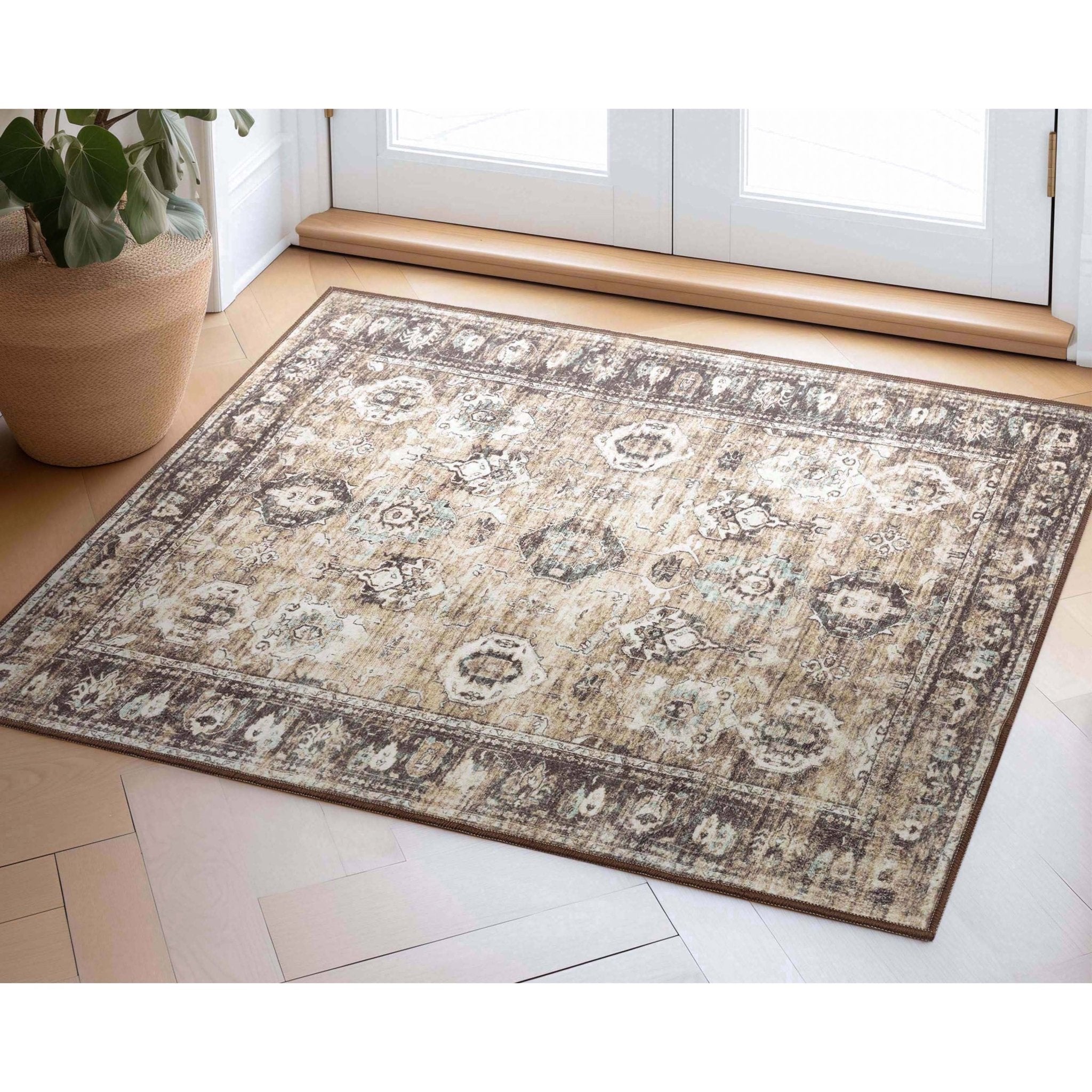 Elle Basics Intrigue Easy-Clean Washable Rug - Durable, Non-Slip, Low-Profile Design for Home Comfort、mySite、gigharbornorthrealestate