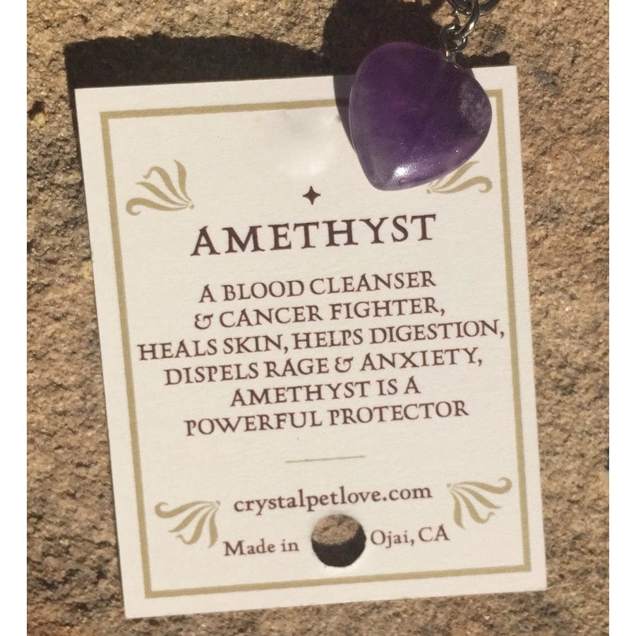 Healing Crystal Pet Charm Amethyst Pet Pendant- Protection、mySite、g9winljtr