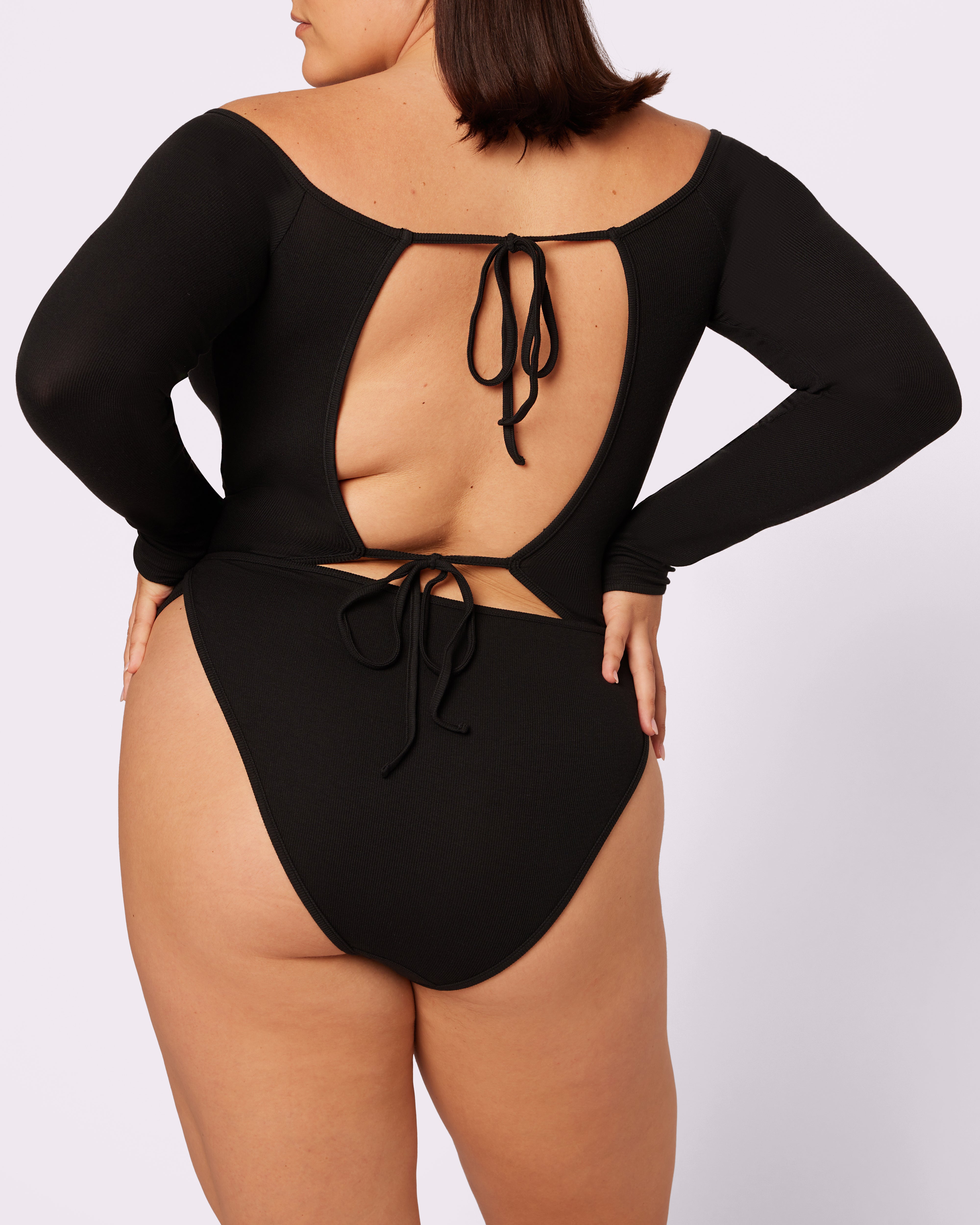 Comfort Rib Tie-Back Long Sleeve Bodysuit | Lush Rib | Archive (Eightball)、mySite、bengalsvssteelers