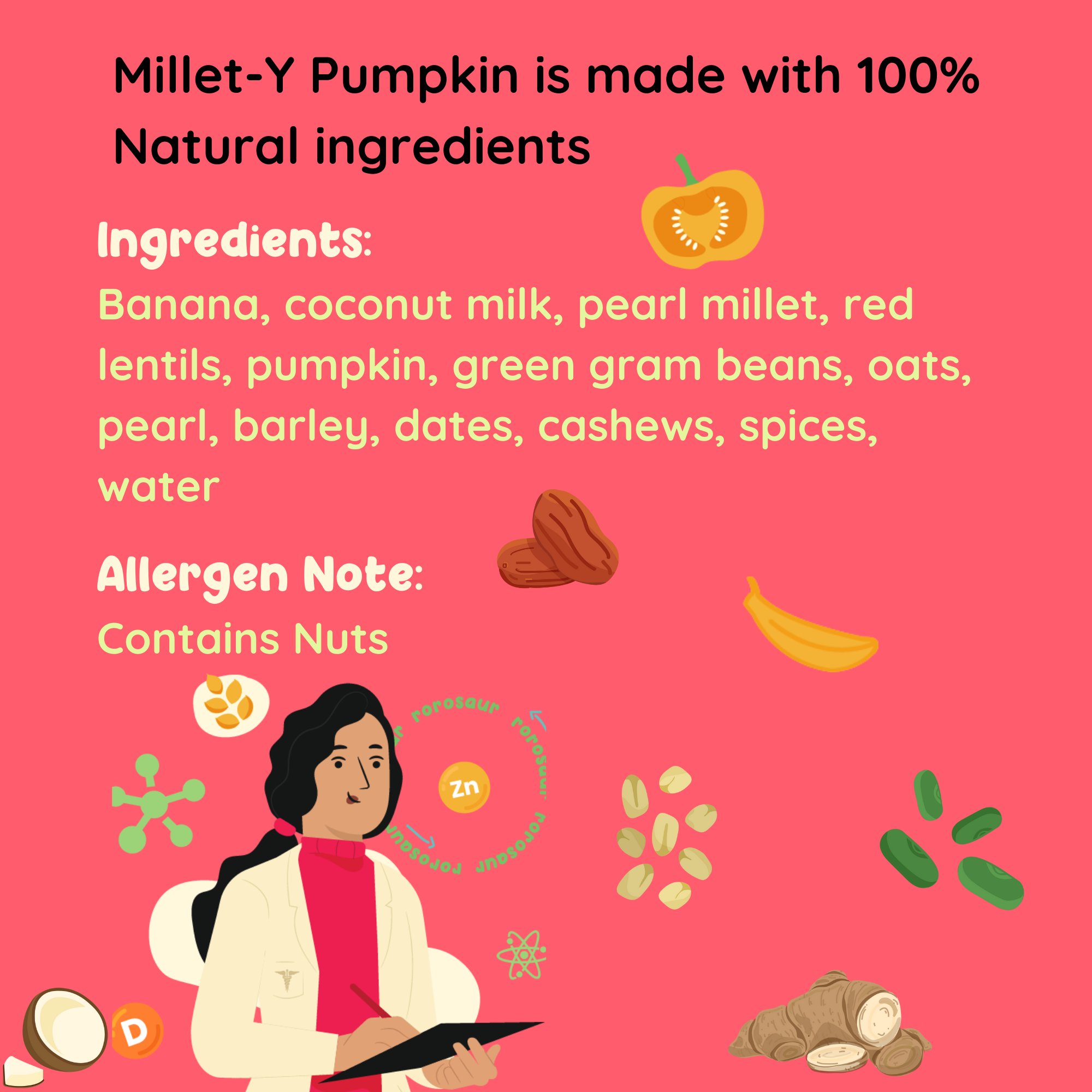 Baby Food | Kids Healthy Snacks | Multi Millets Puree | Millet-Y Pumpkin | 100 g、mySite、camillekostekn