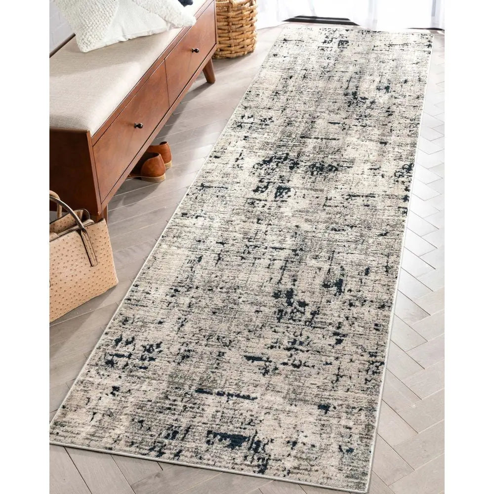 Abstract Modern Distressed Grey Navy High-Low Rug、mySite、gigharbornorthrealestate