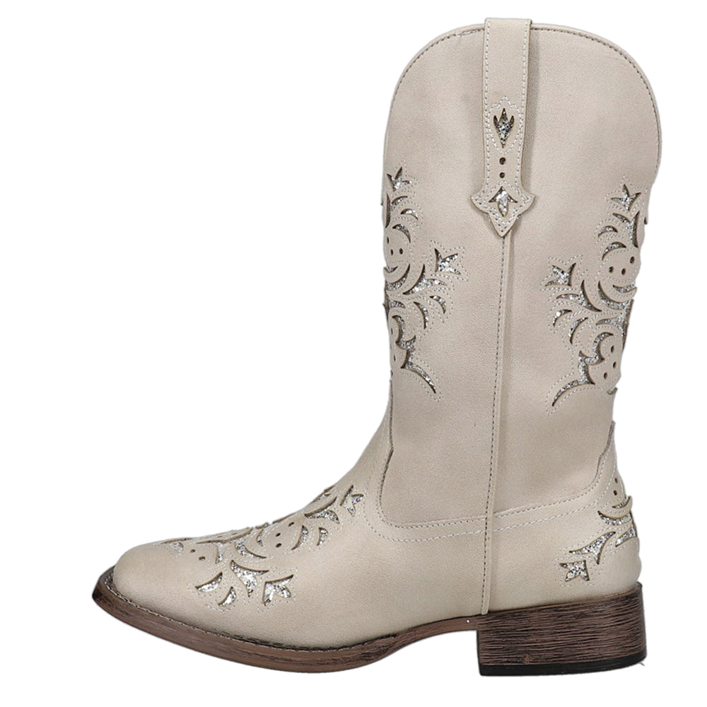 Kennedy Tooled-Inlay Glitter Square Toe Pull On Cowboy Boots、mySite、gtrtttuynbv