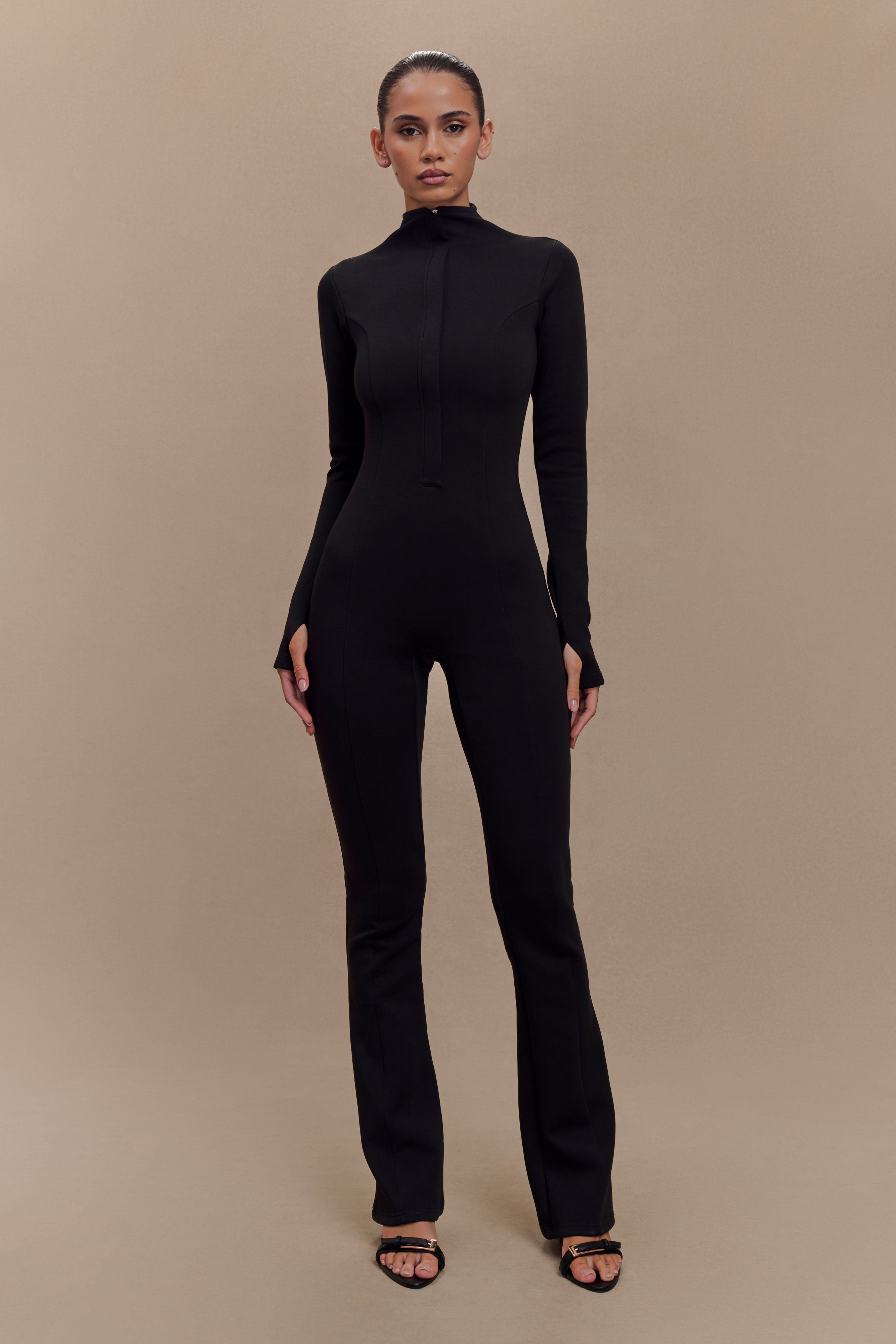 Margaery Scuba Jersey Jumpsuit - Black、mySite、solidvoid