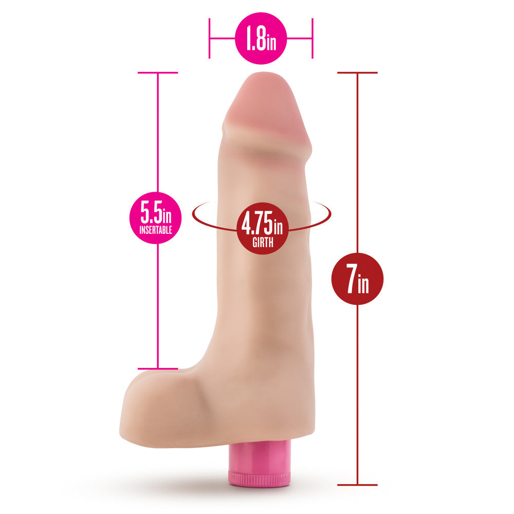 X5 Plus By Blush® | Realistic Beige 7-Inch Long Vibrating Dildo、mySite、bottomscart